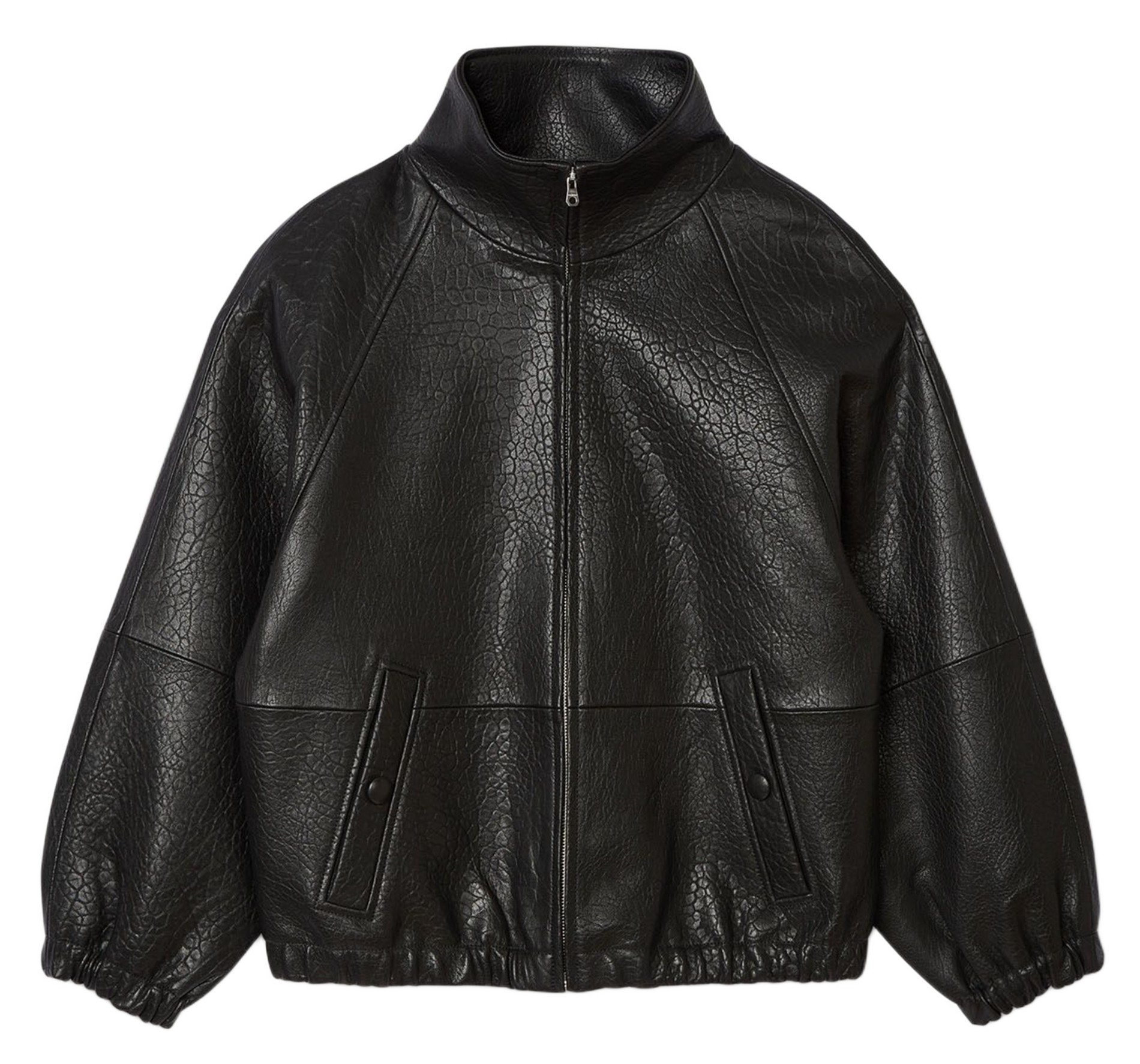 Oversized leren jack SANDRO Zwart