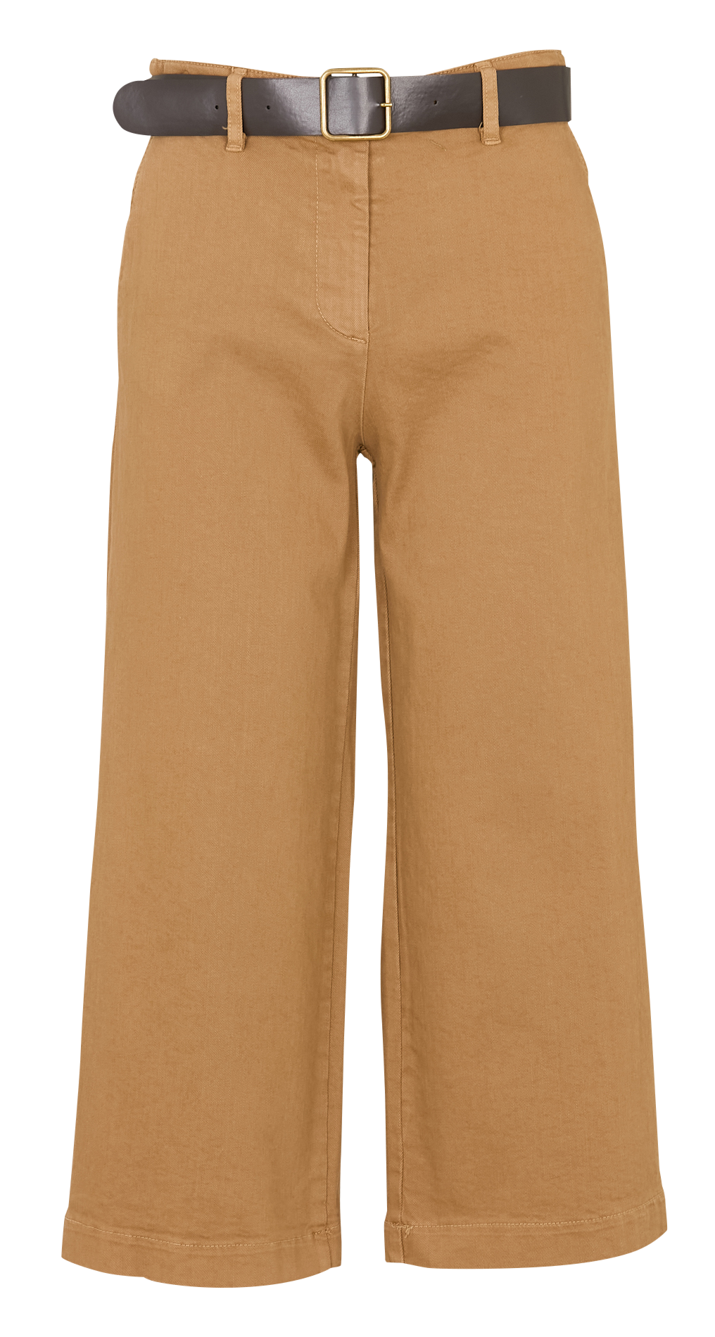 Jean cropped taille haute en coton mélangé PLEASE Beige