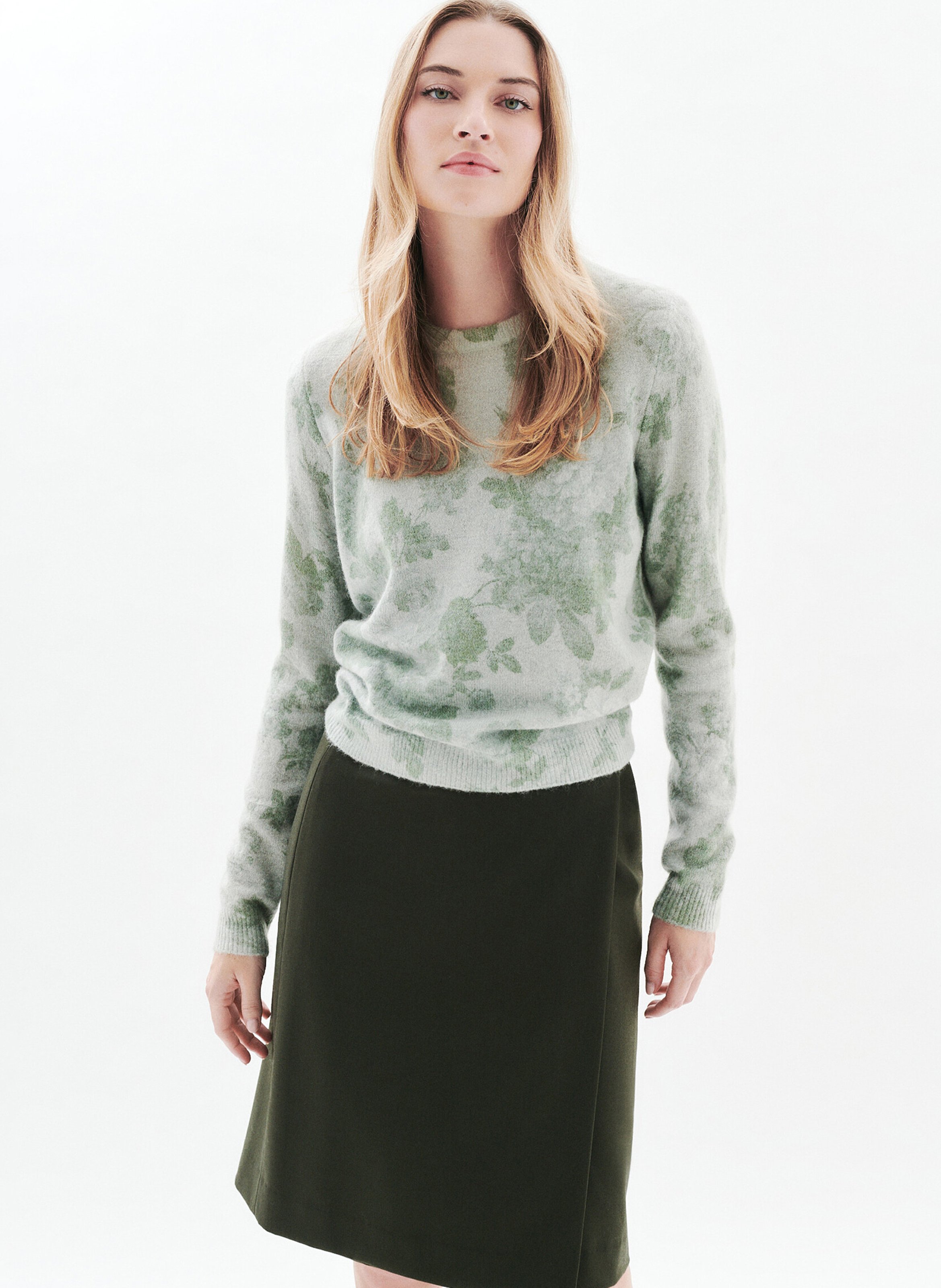 Straight round neck printed sweater CAROLL