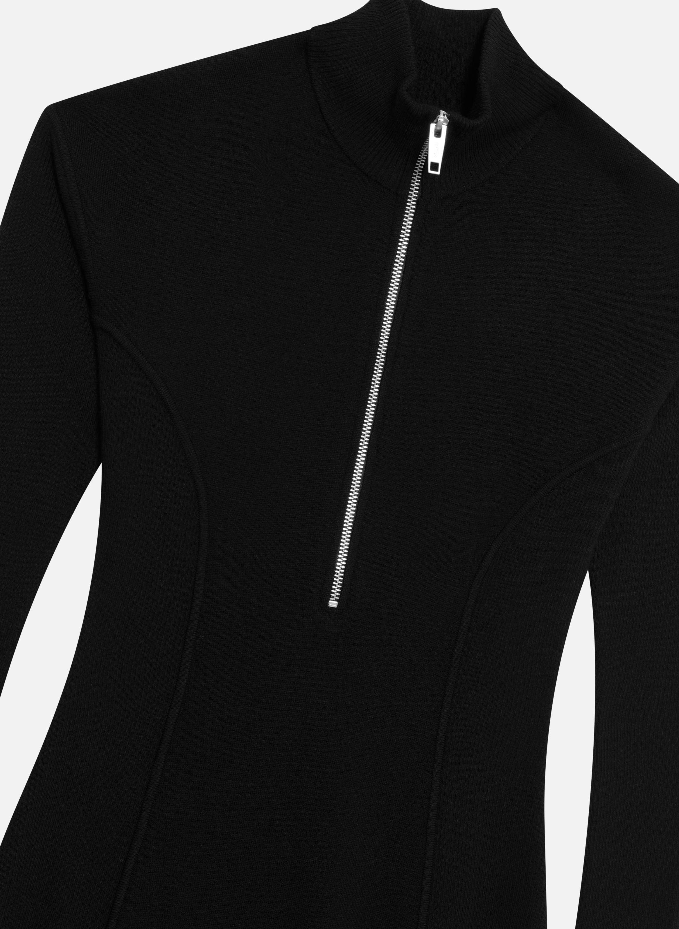 Robe longue en laine mélangée col zippé THE KOOPLES Noir