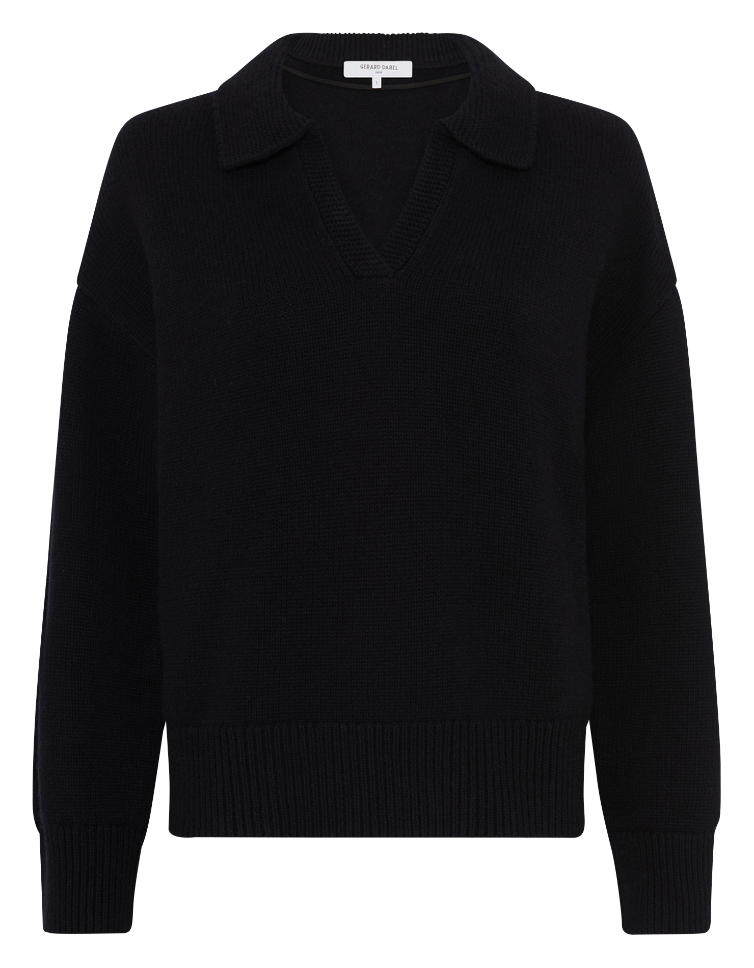 Pull col tunisien en laine GERARD DAREL Noir