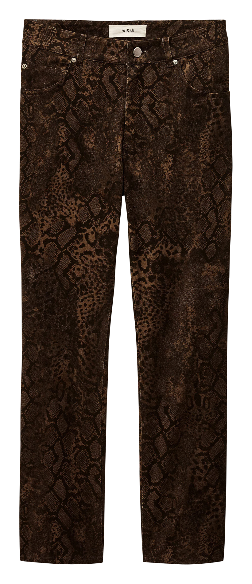 Jean droit motif python BA&SH Marron