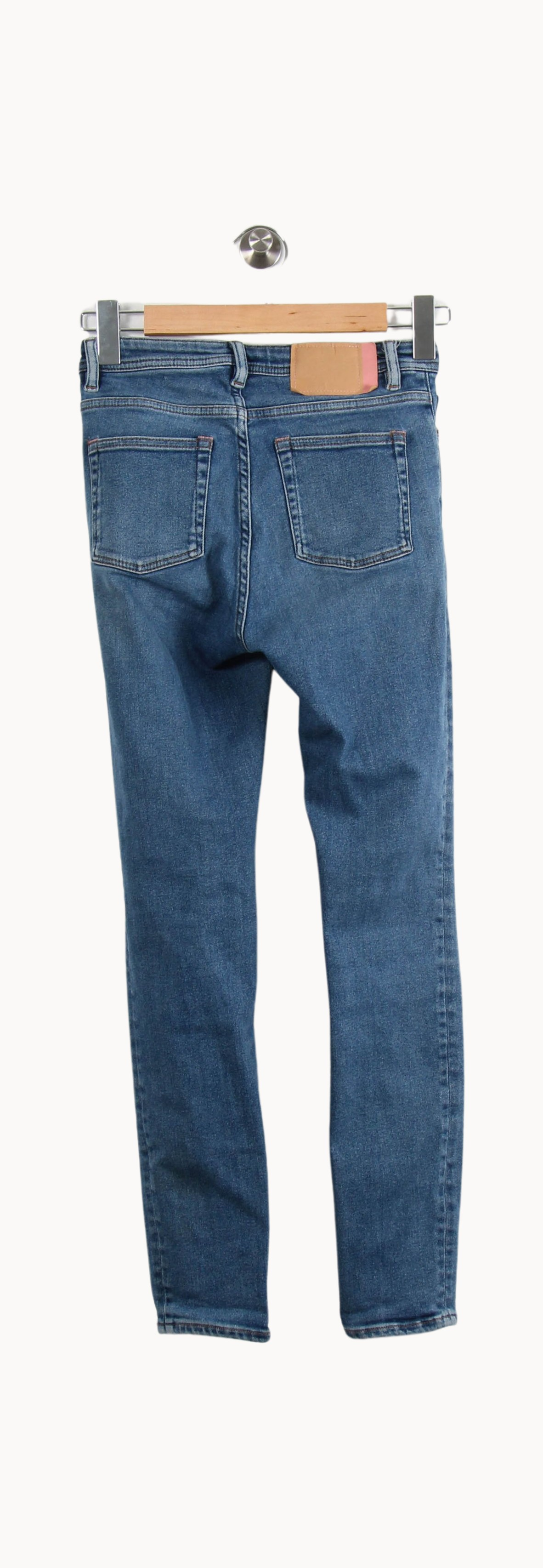 Cropped slim jeans with studs ACNE STUDIOS - Seconde Main Blue