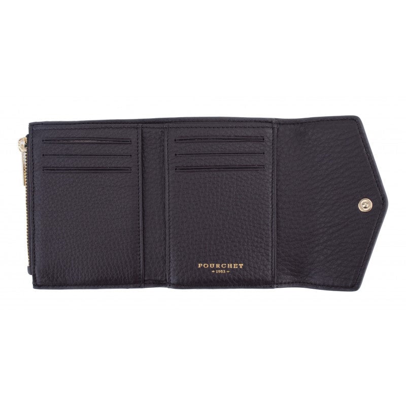 Leather coin purse POURCHET Blue