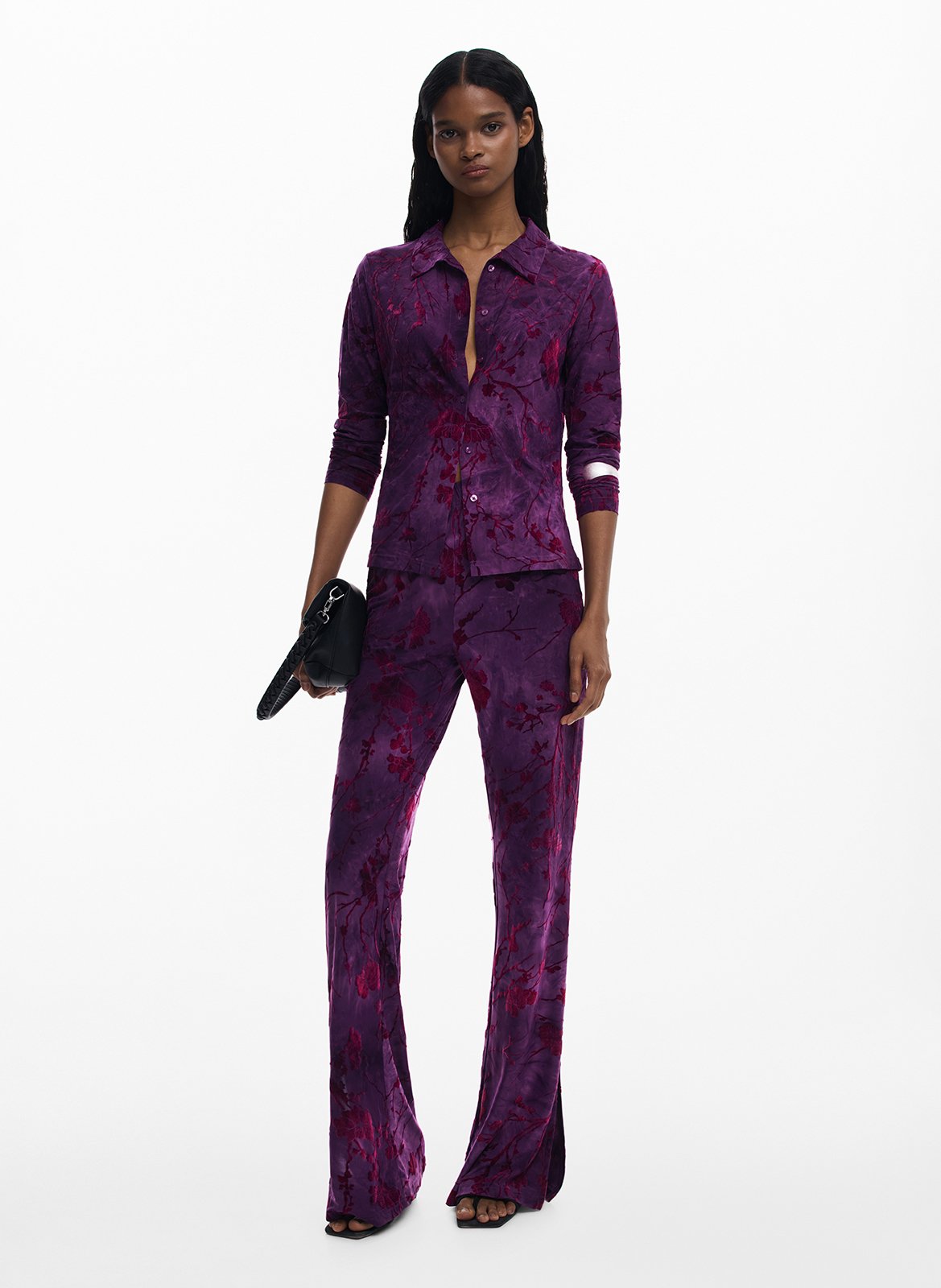 Pantalon large en jacquard DESIGUAL Rouge