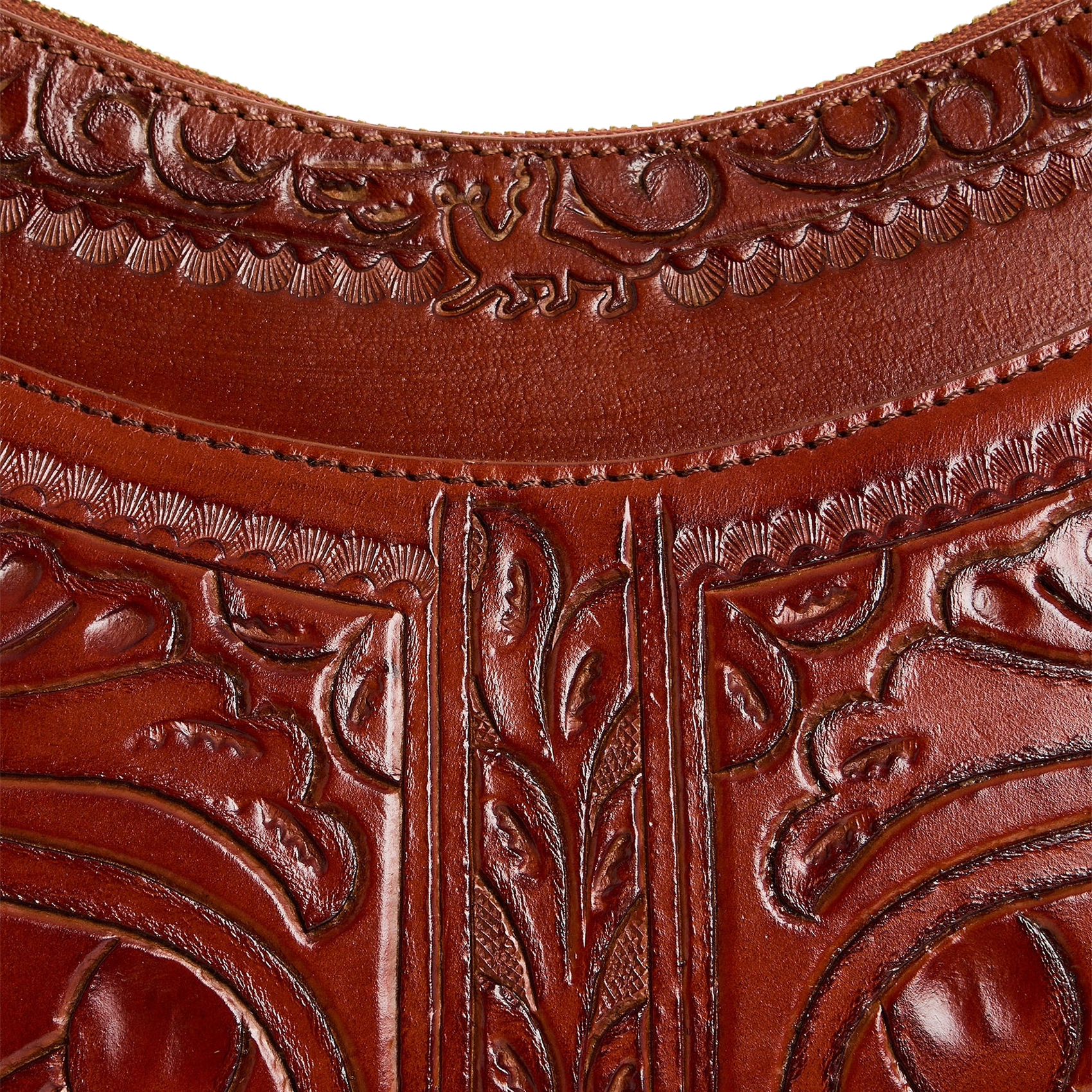 Leren schoudertas met motief in reliëf COTELAC Rood