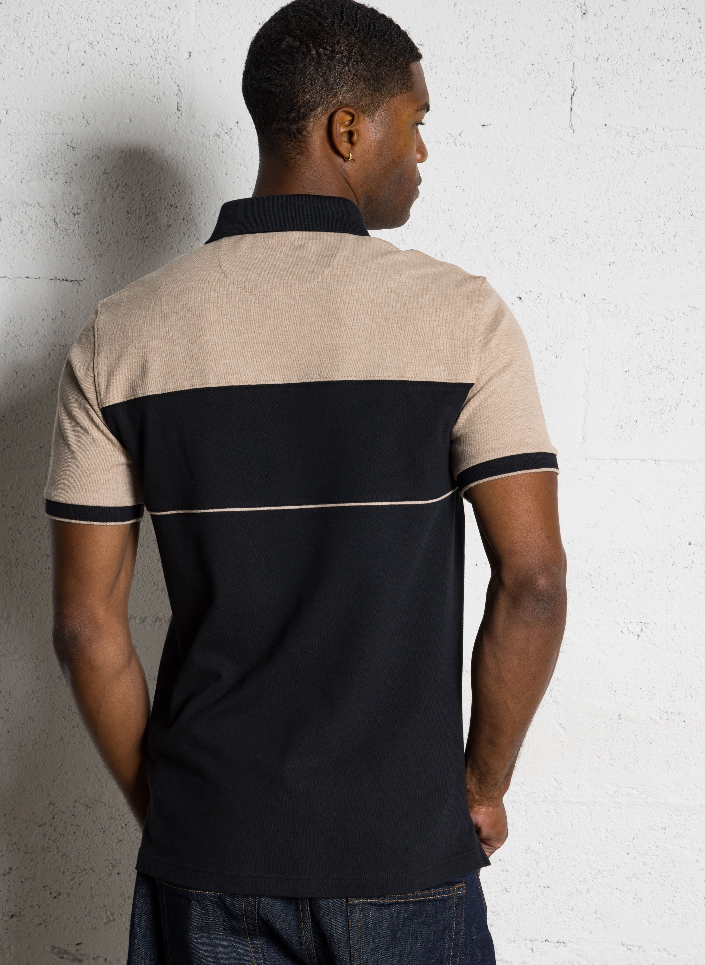 Polo droit en coton mélangé EDEN PARK Noir