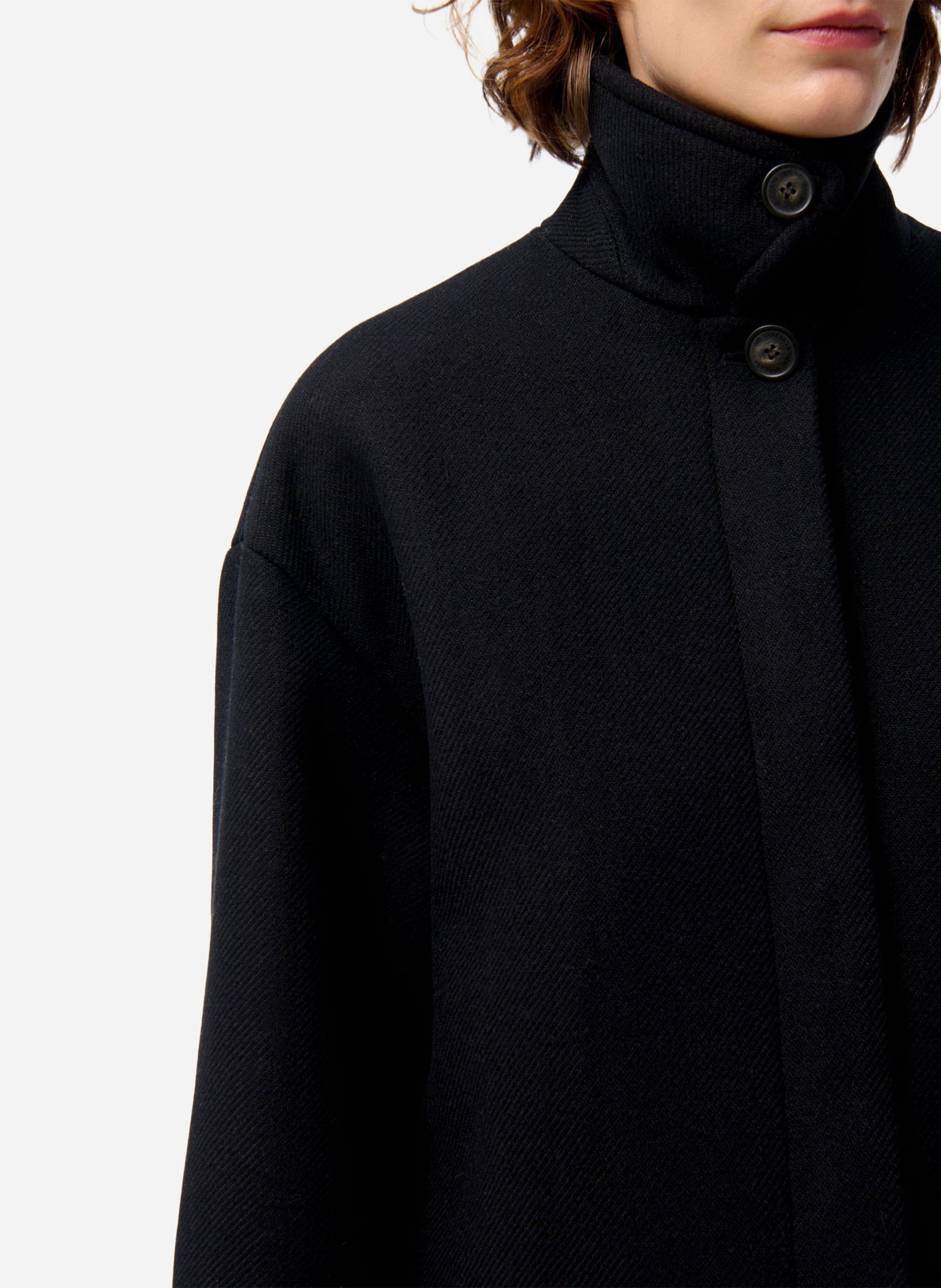 Straight wool coat with high neck VANESSA BRUNO Black