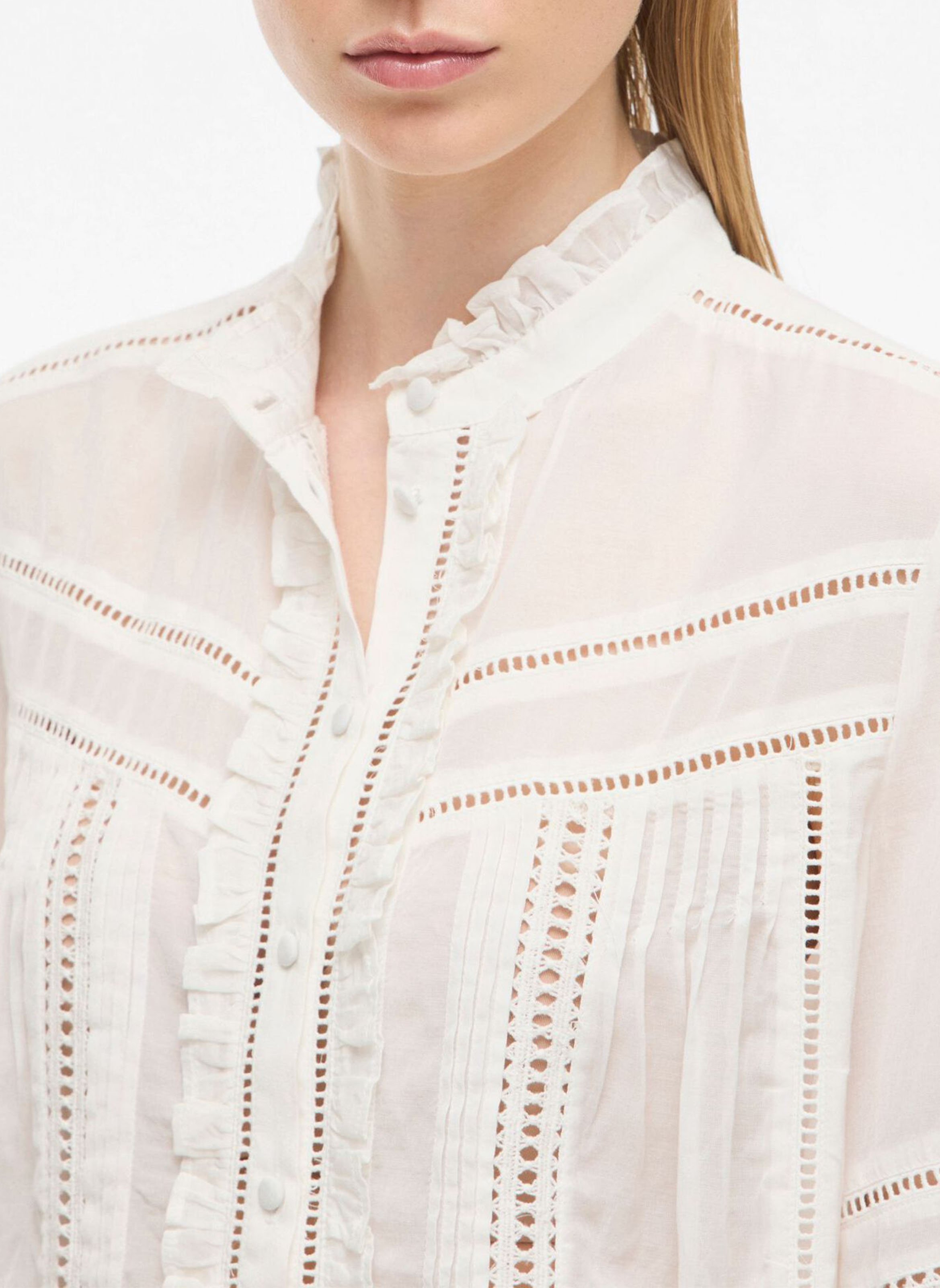 Straight-cut cotton-blend shirt ROUGE EDIT Beige