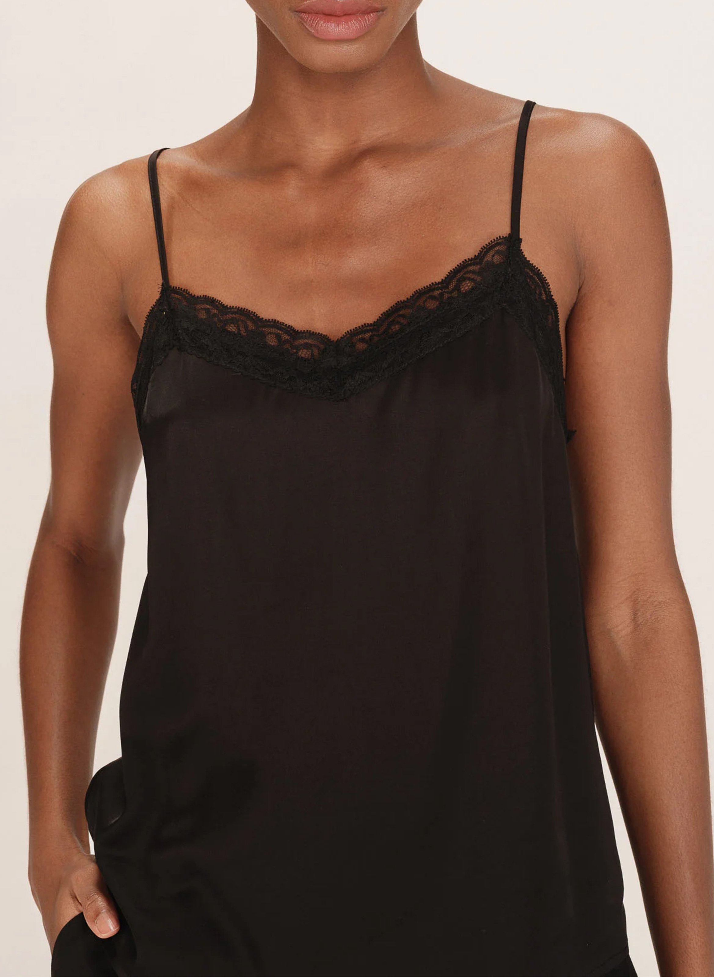 Straight V-neck satin camisole GRACE ET MILA
