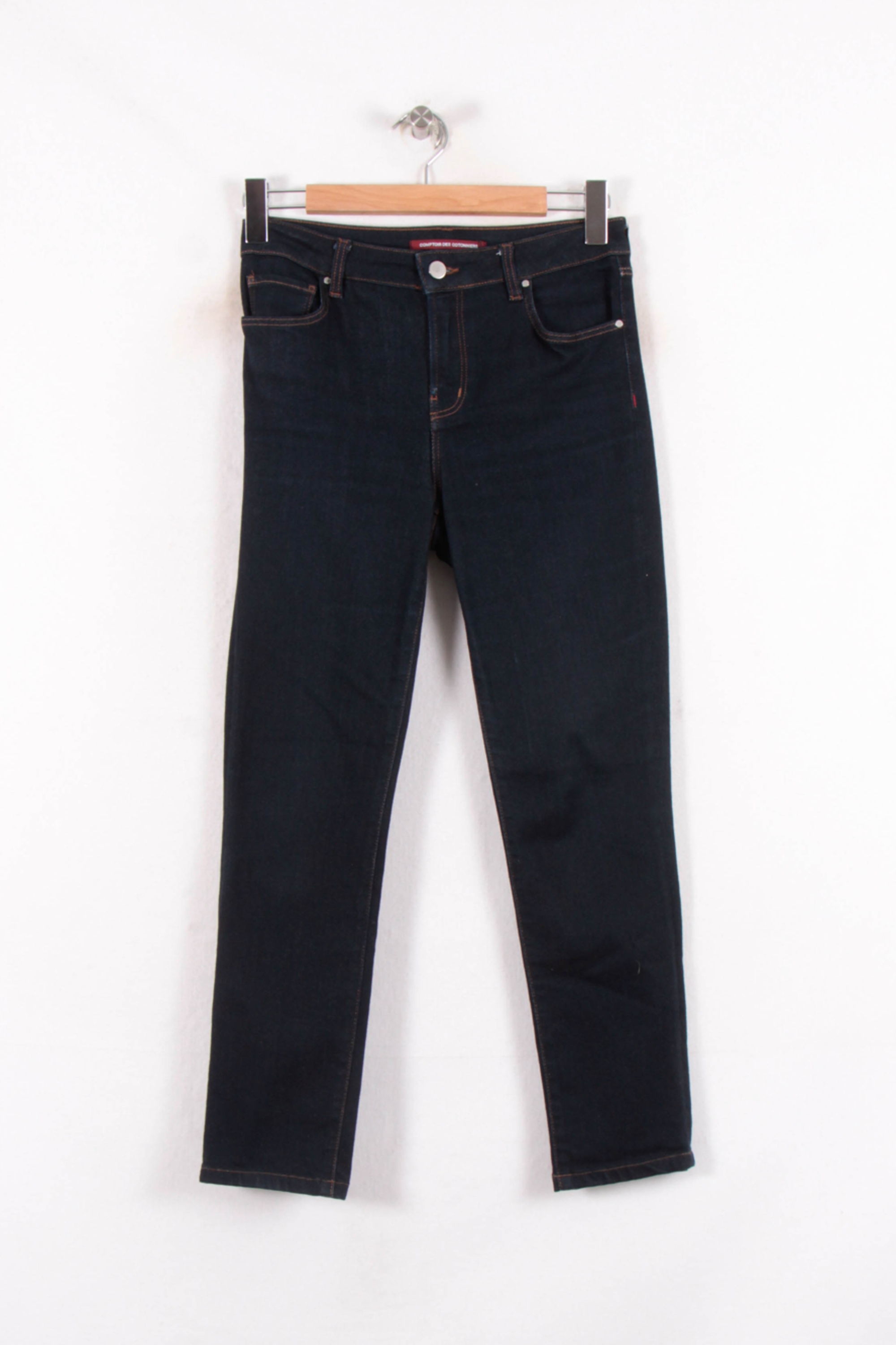 Cropped slim jeans with studs COMPTOIR DES COTONNIERS - Seconde main Blue