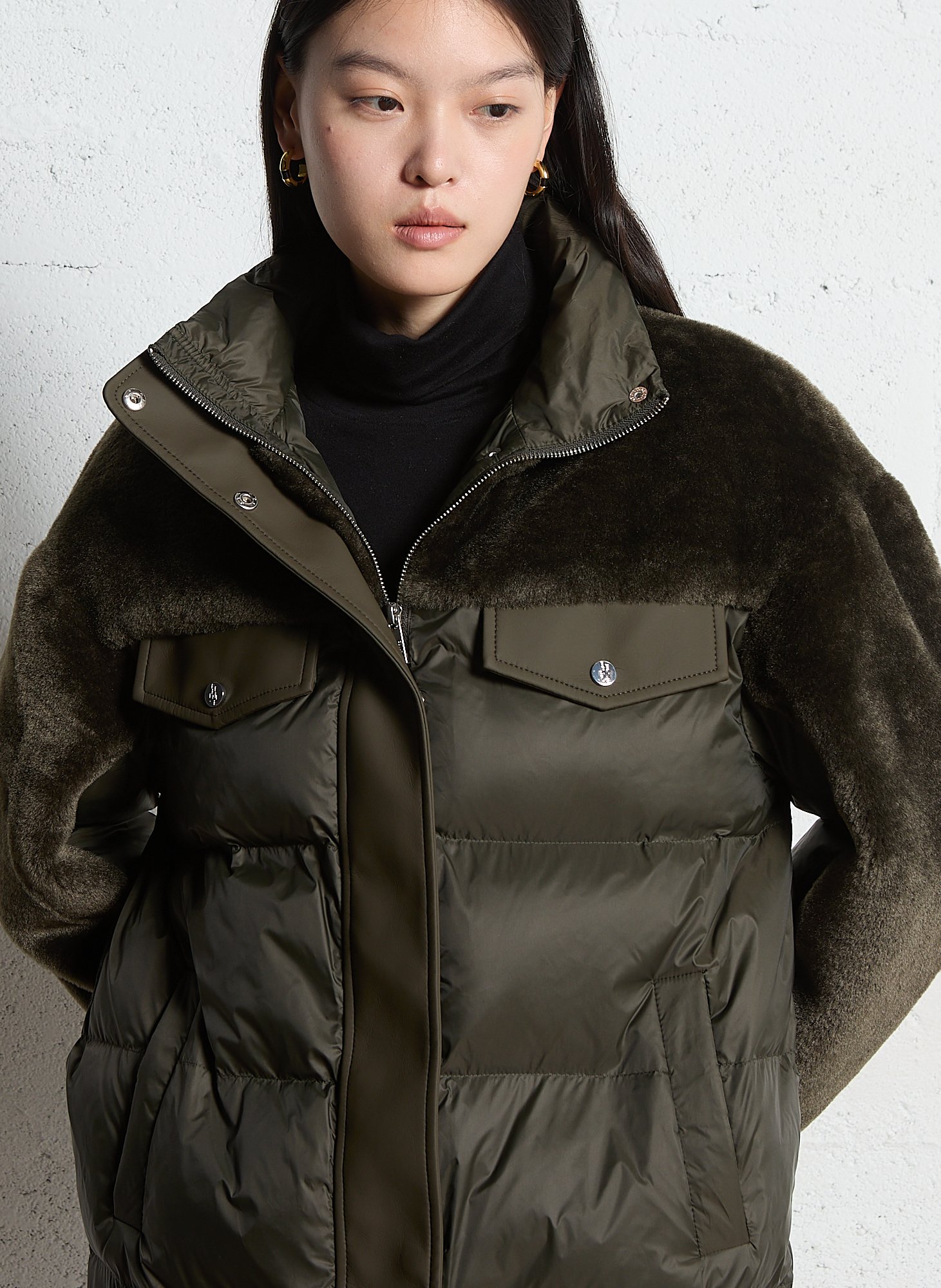 Jas met opstaande kraag BERENICE Kaki