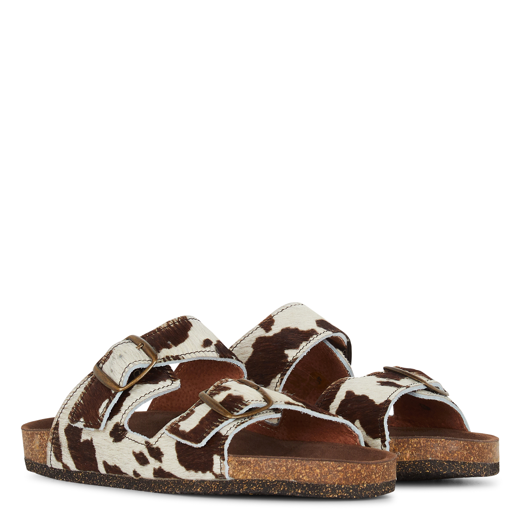 Avarca Berlin - Flache Ledersandalen mit Samt BOSABO Braun