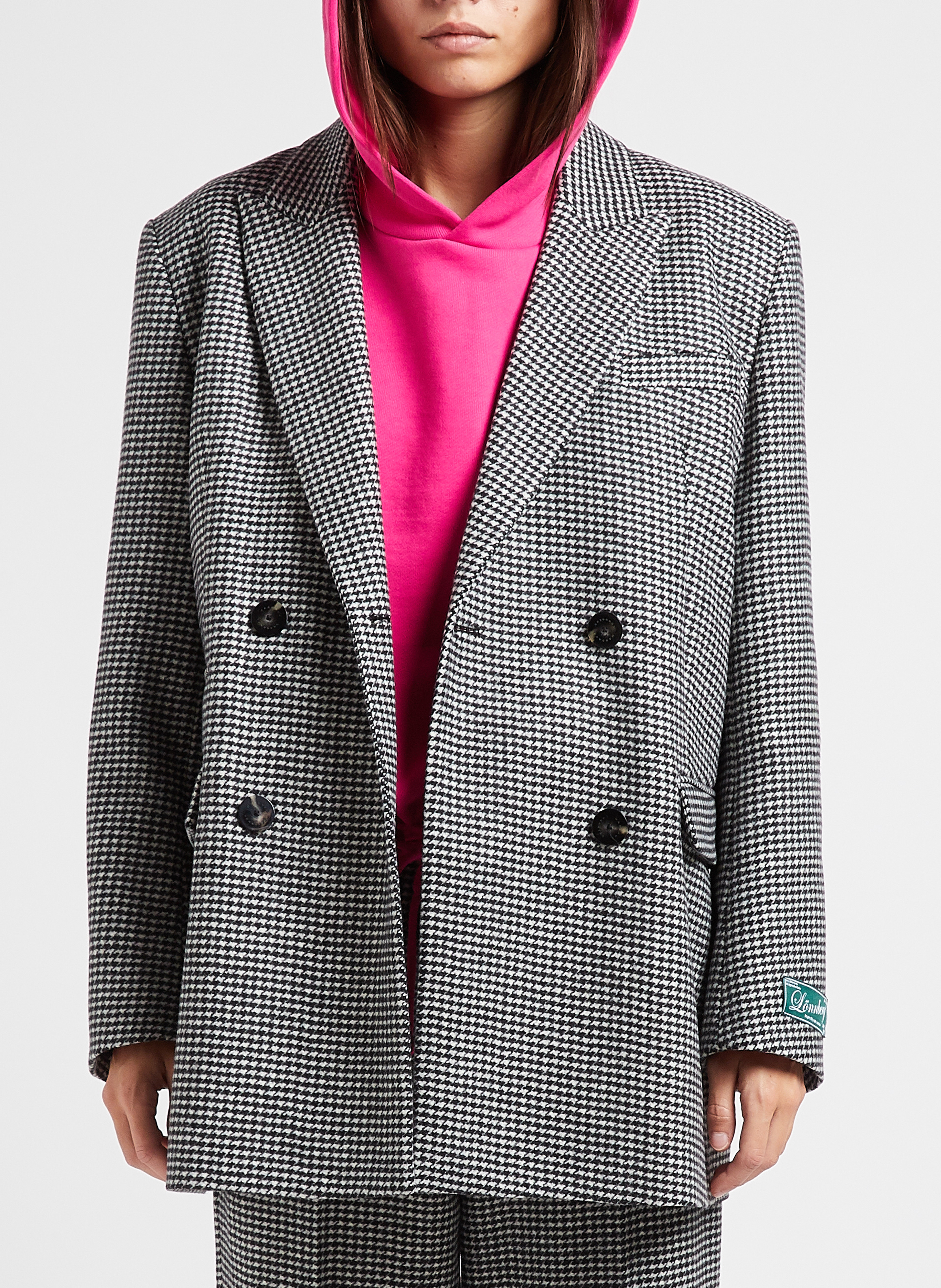 Oversize printed wool-blend suit jacket GreyMARGAUX LONNBERG