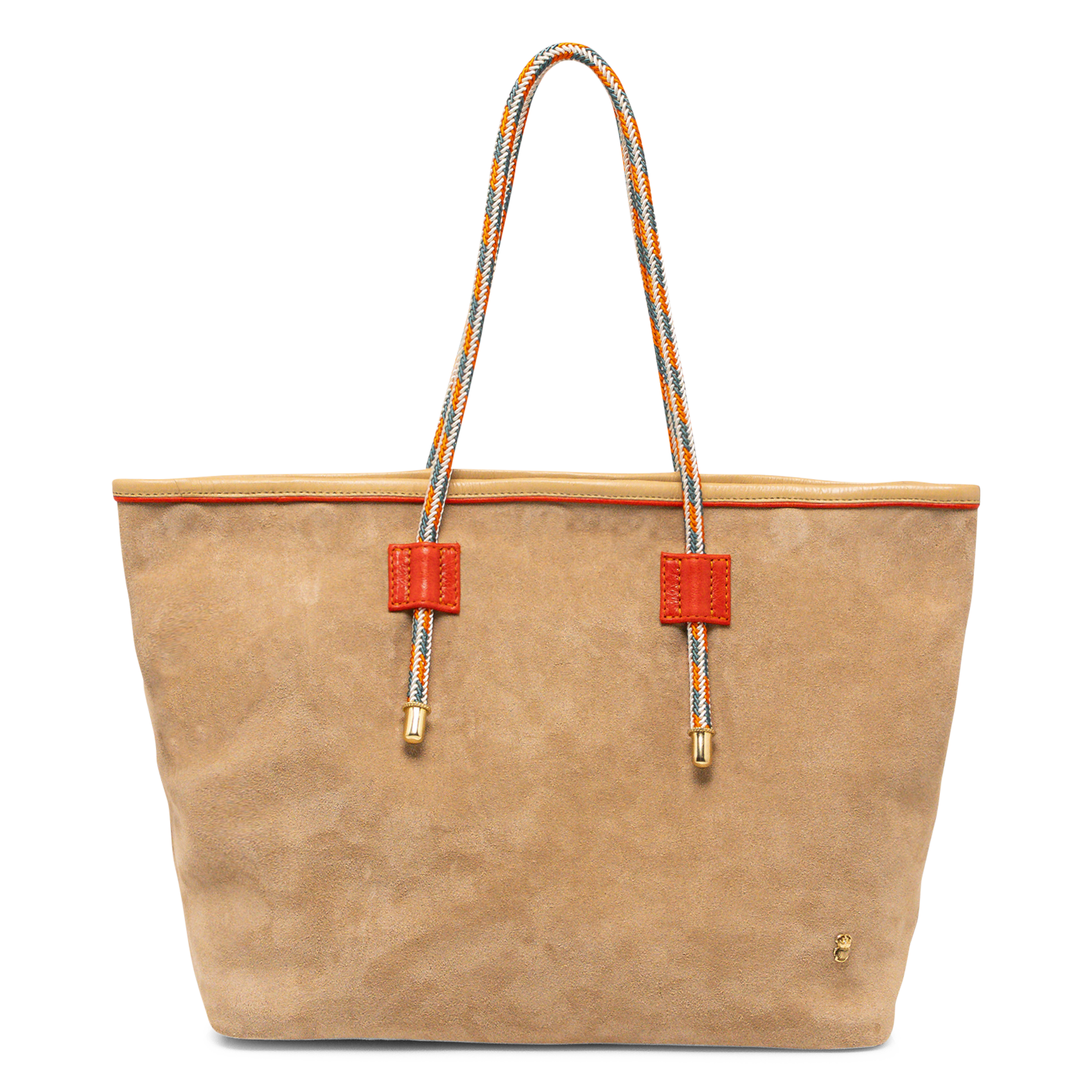 Grote leren shopper Quadrille CLARIS VIROT Beige