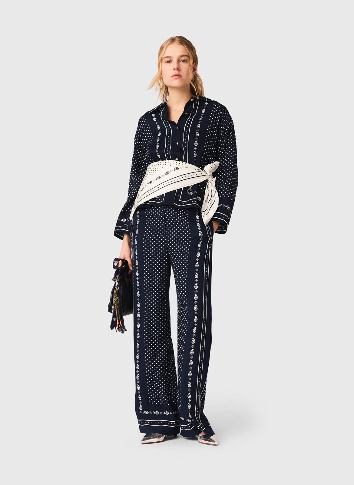 Flowing straight-cut pants MAJE Blue