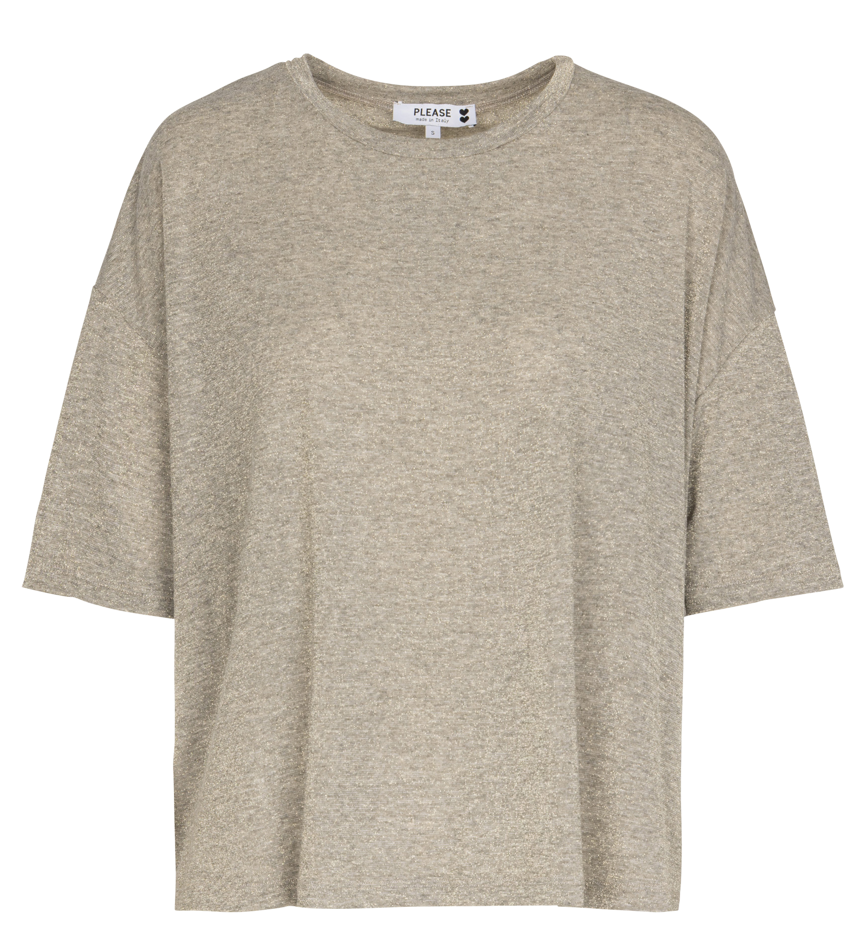 Tee-shirt fluide ample métallisé PLEASE
