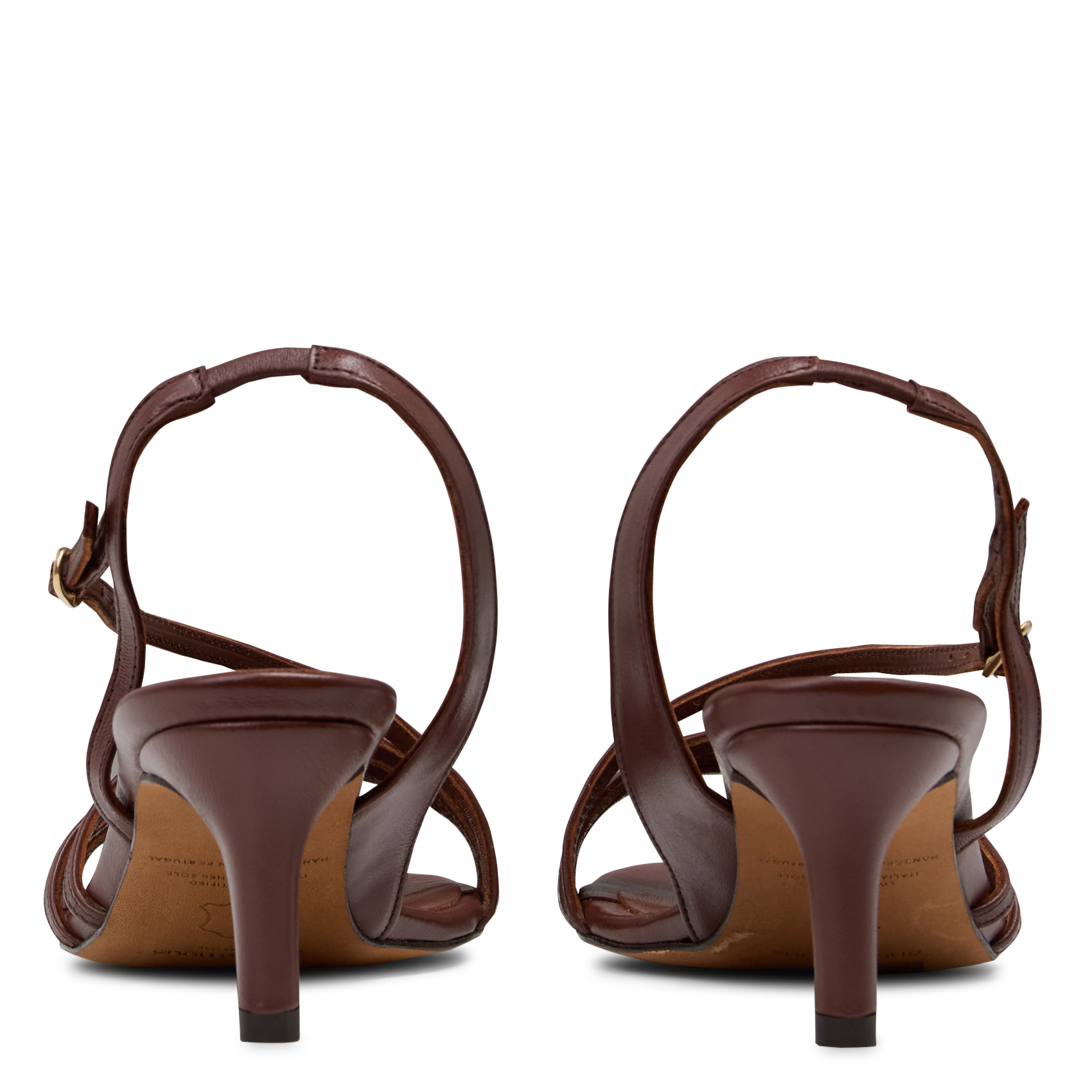 Leren sandaaltje met hak ANONYMOUS COPENHAGEN Bruin