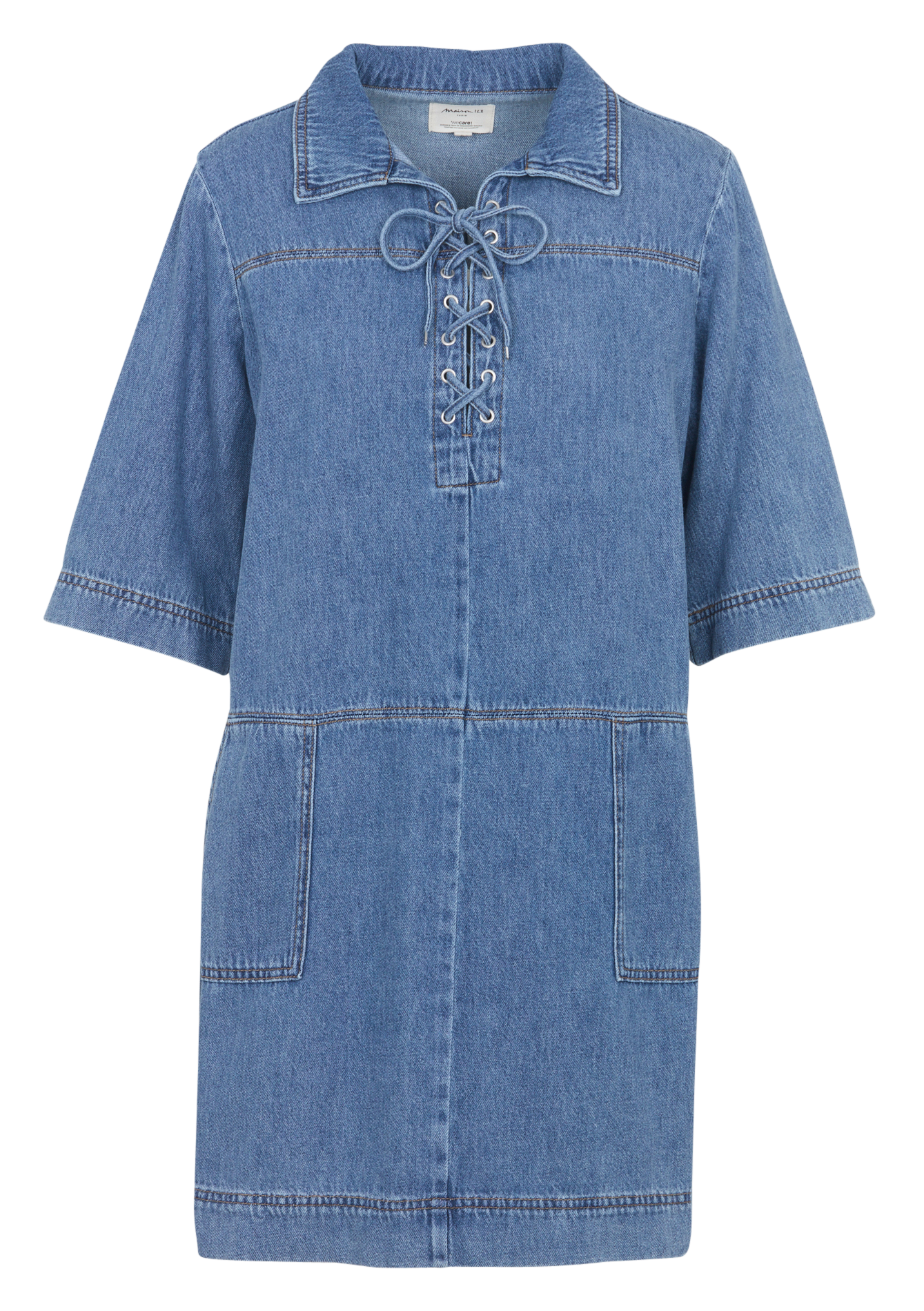 Short loose-fitting cotton dress MAISON 123 Blue
