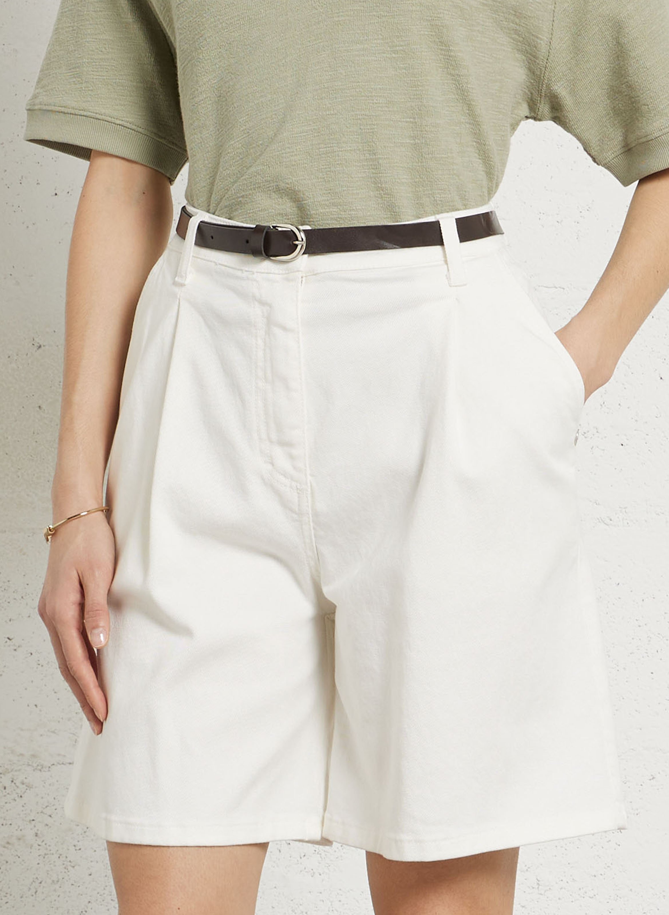 Bermuda oversize en denim taille haute  PLEASE