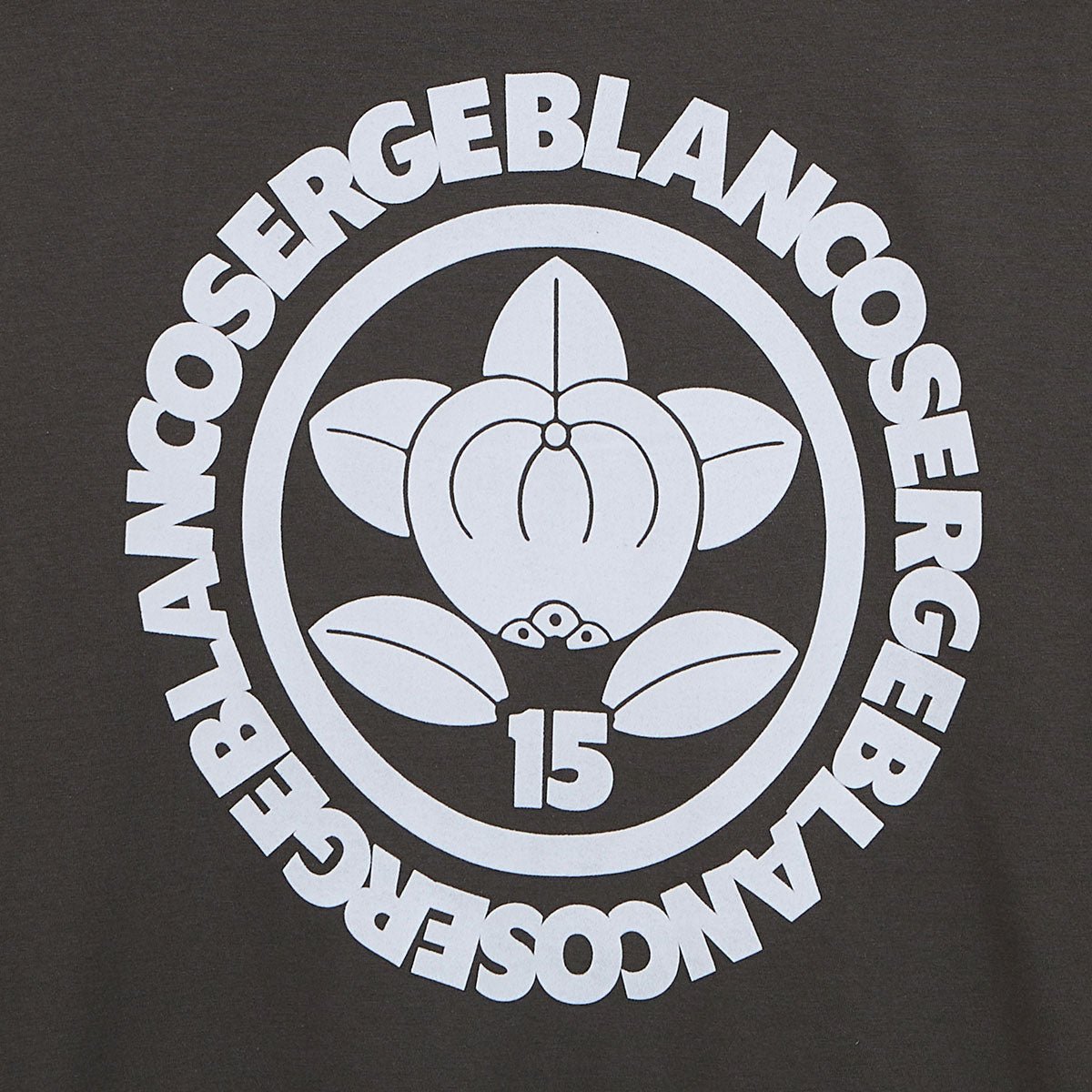 Round neck cotton T-shirt with back print SERGE BLANCO Grey