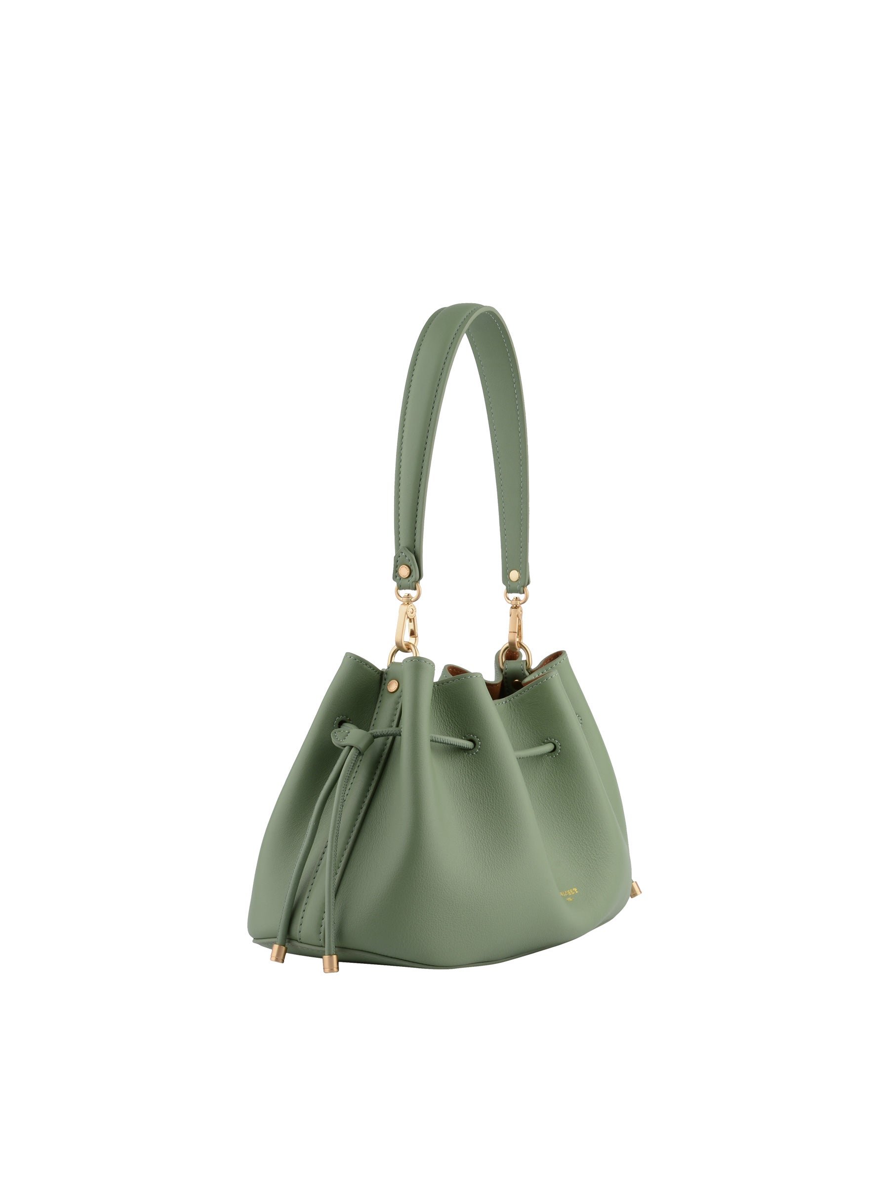 Calfskin leather shoulder bag POURCHET Green