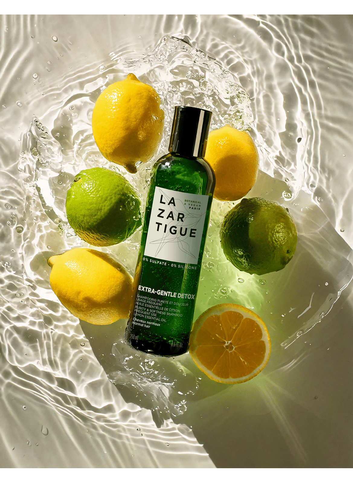 Sanftes Detox-Shampoo
 Reinheit und Sanftheit für häufige Anwendung bei allen Haartypen LAZARTIGUE No color