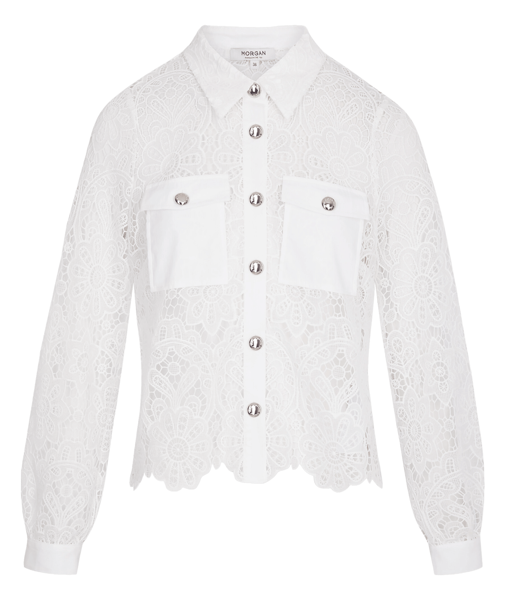 Straight lace shirt MORGAN White