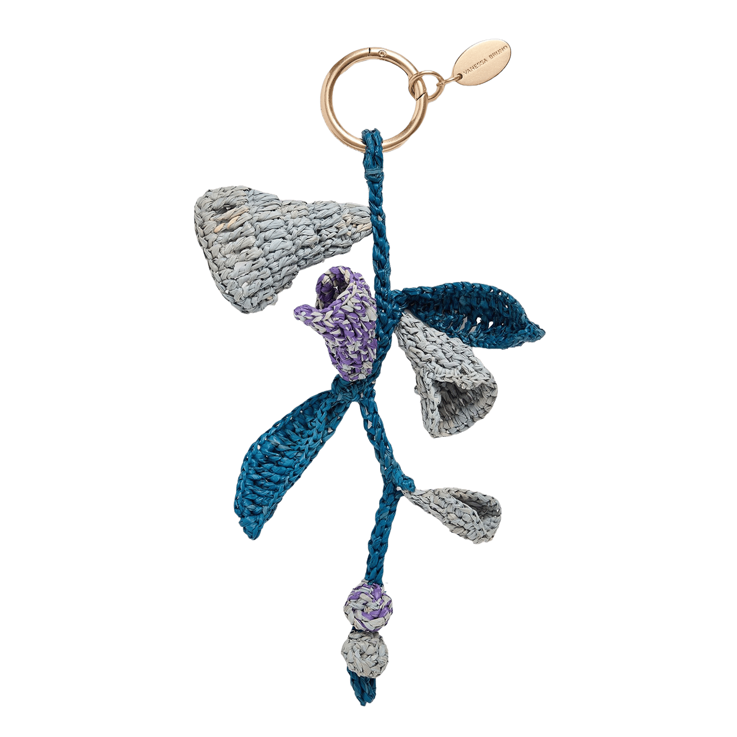 Floral raffia crocheted keychain VANESSA BRUNO Blue