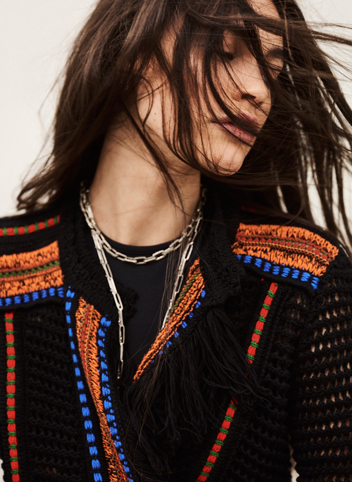 Gilet en crochet col rond BA&SH Multicolore