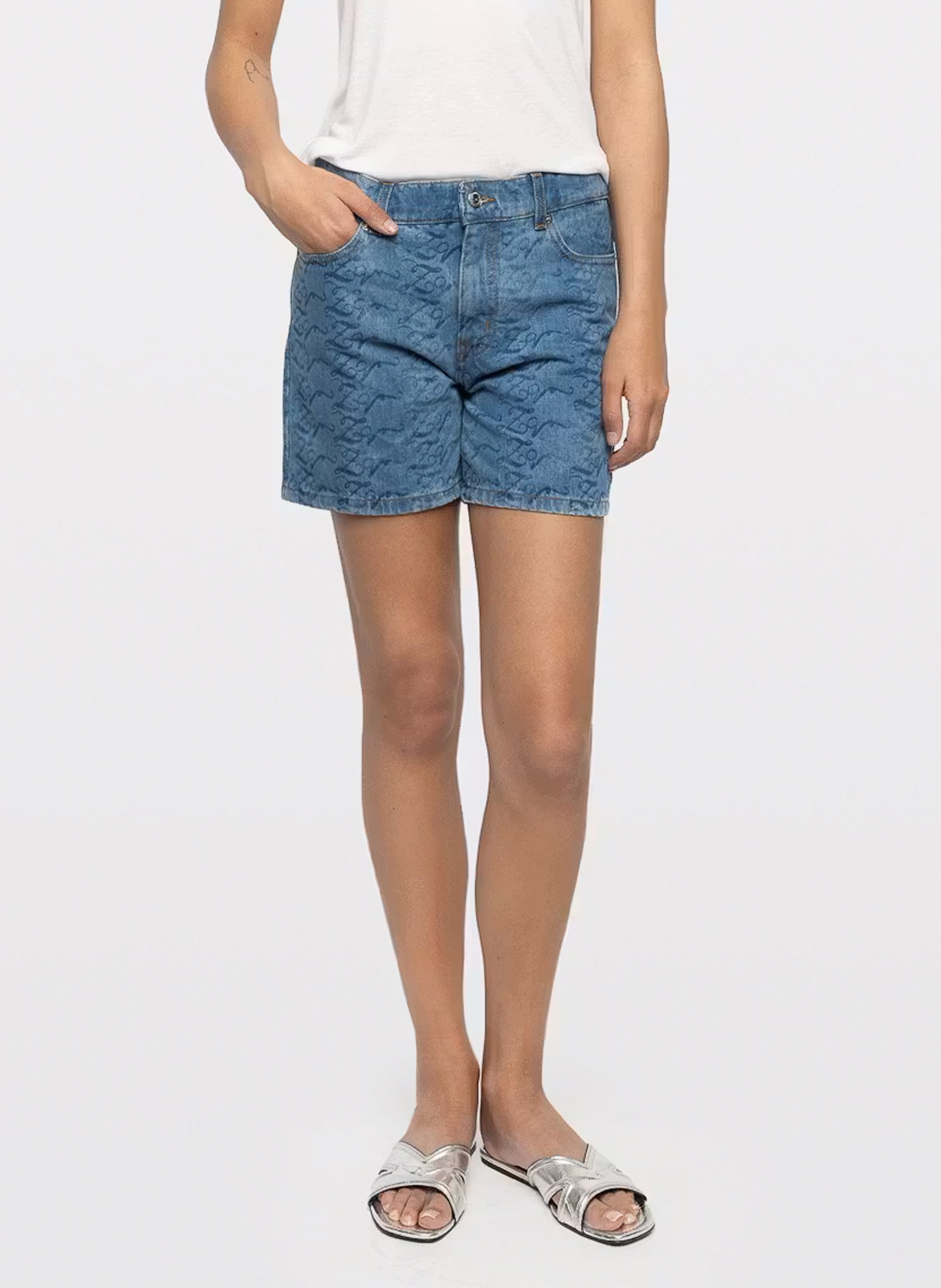 Short droit en jacquard denim ZADIG&VOLTAIRE Bleu