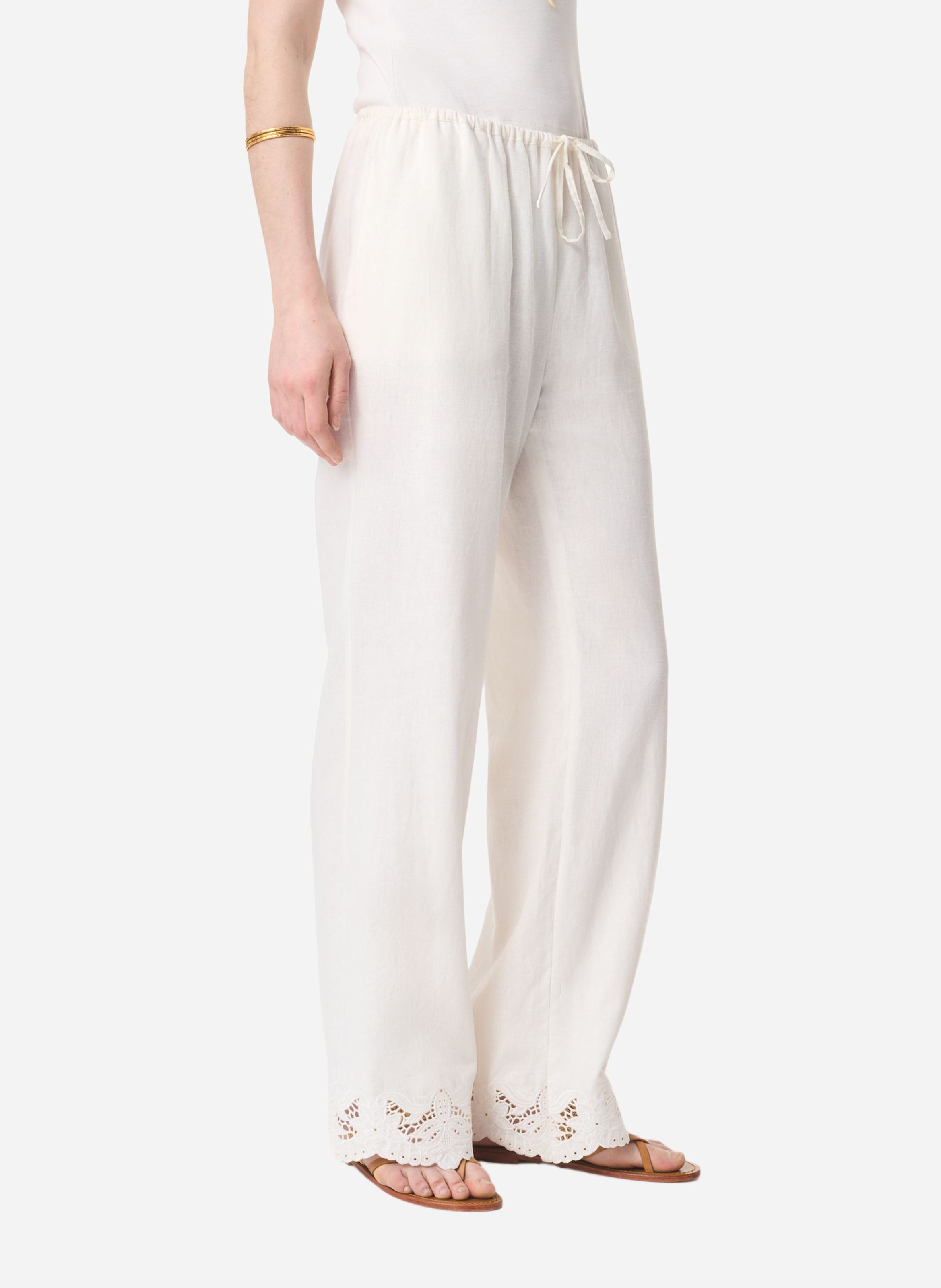 Pantalon droit fluide uni VANESSA BRUNO Blanc