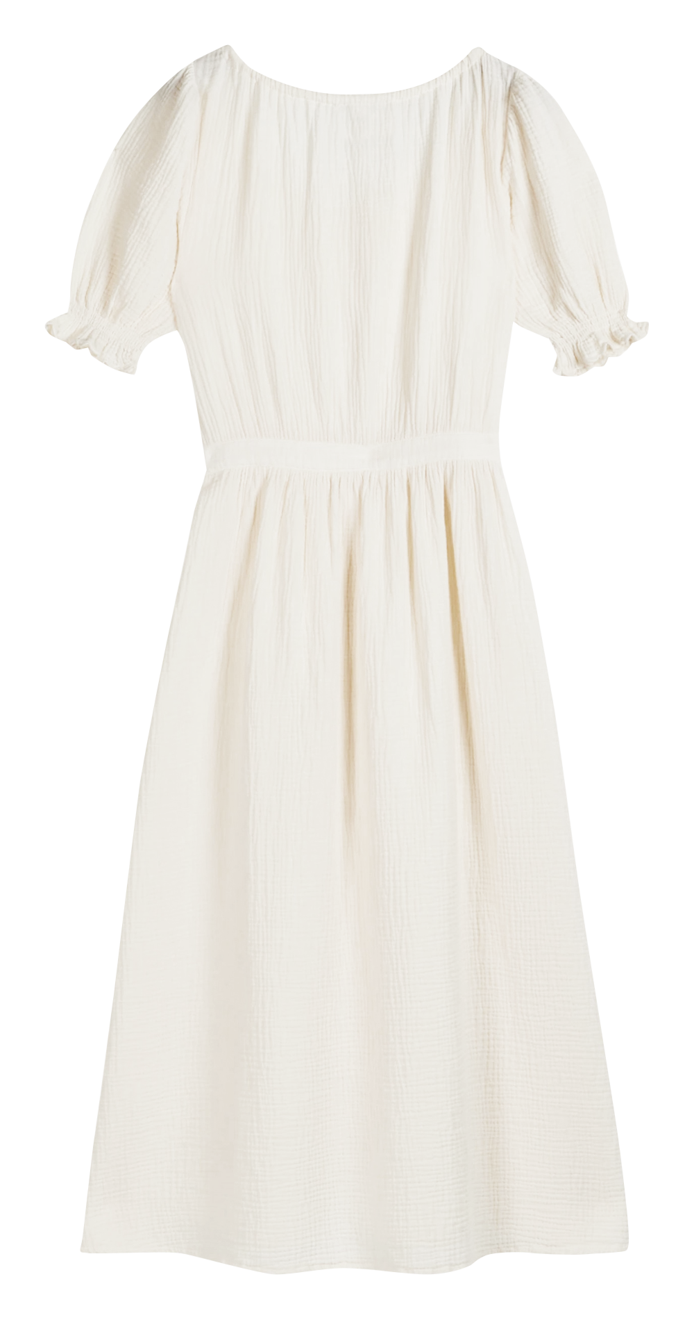 Long round-neck cotton gauze dress EMILE ET IDA Beige