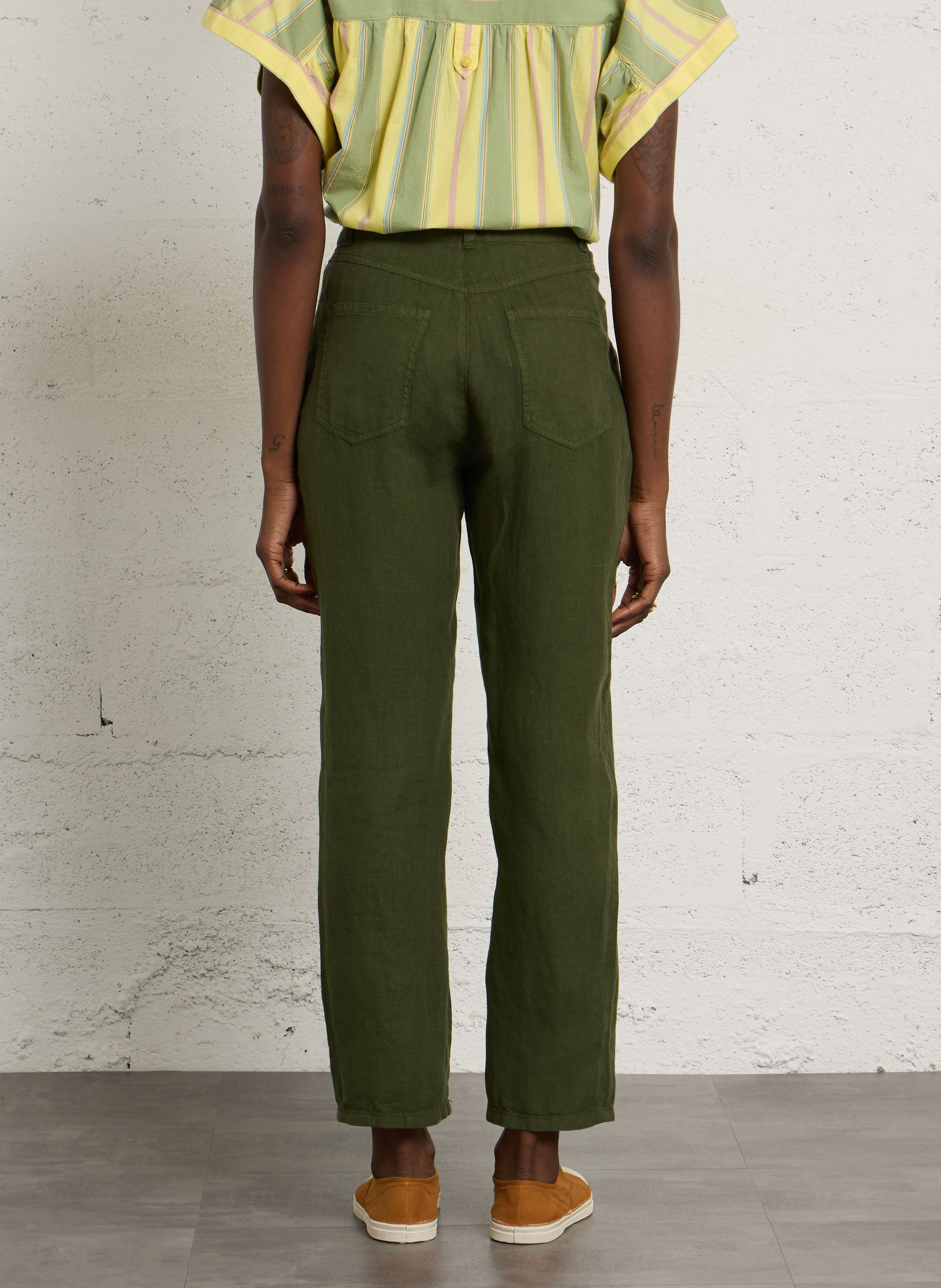 Angepasste Leinenhose BENSIMON Khaki