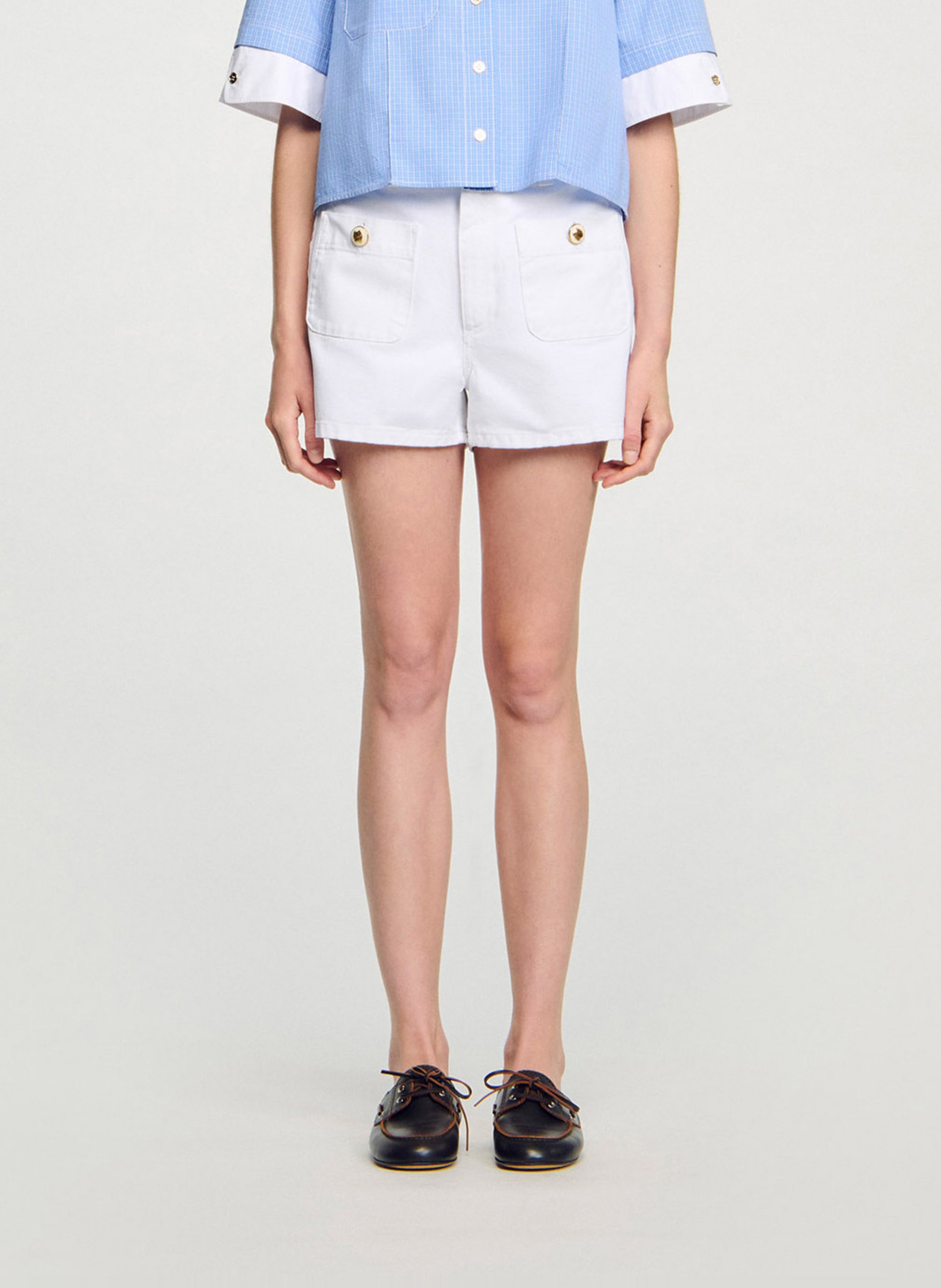 Straight skirt with button details SANDRO White