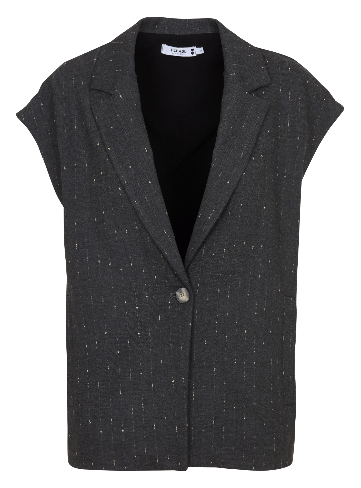 Oversized gestreept vest PLEASE Grijs
