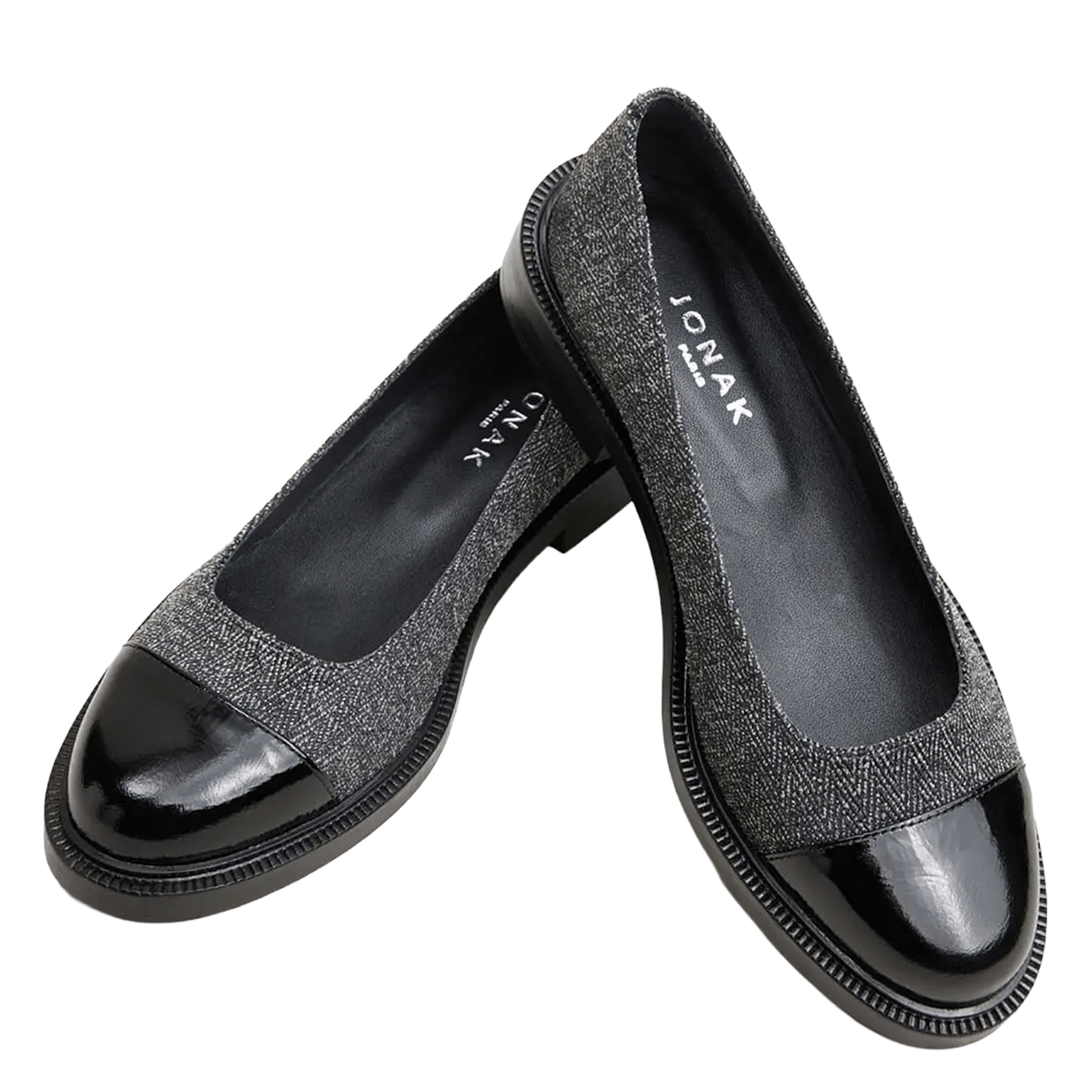 Heeled leather ballet pumps JONAK Grey