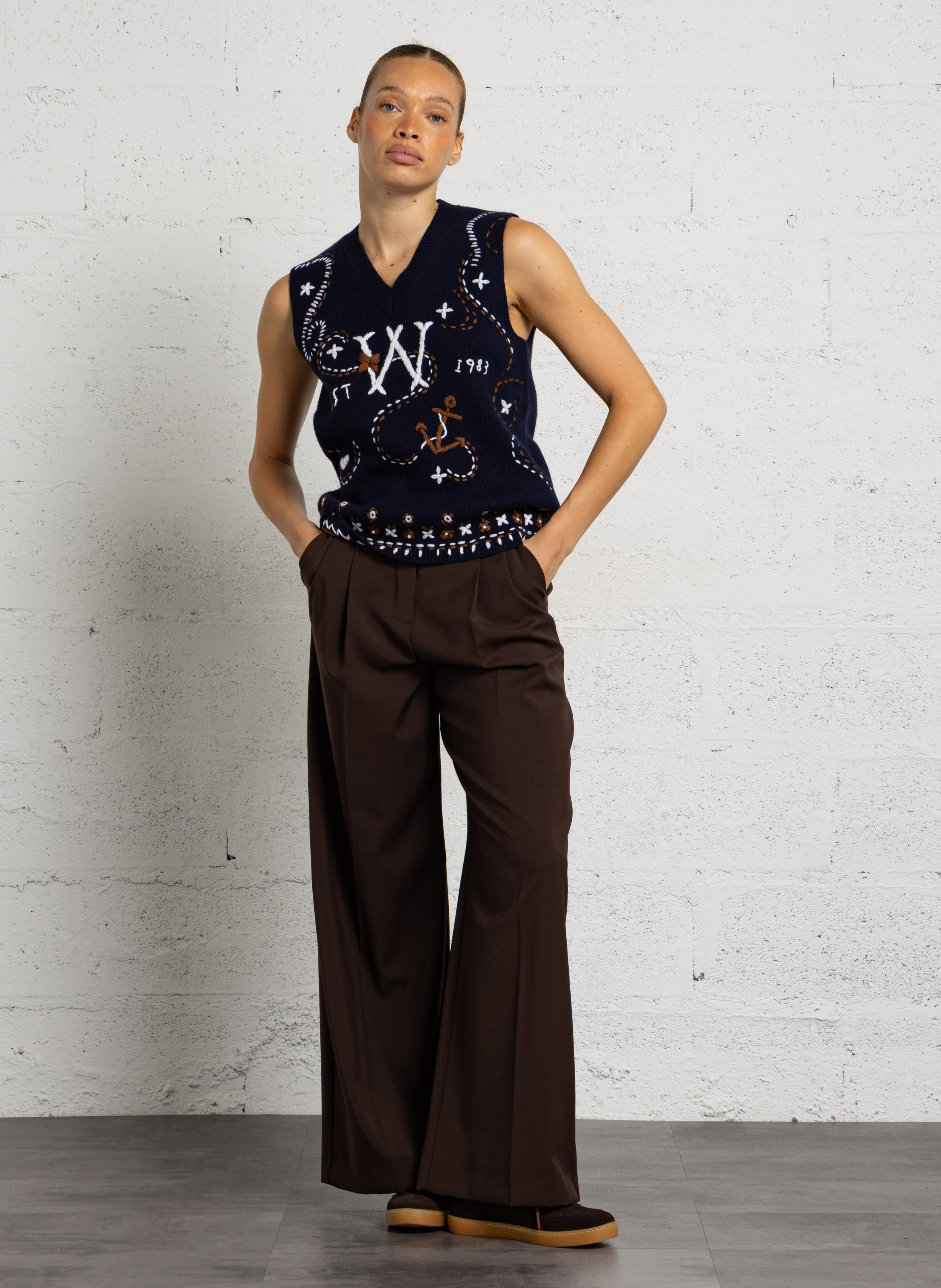 Wool tailored trousers MAX MARA WEEK END Brown