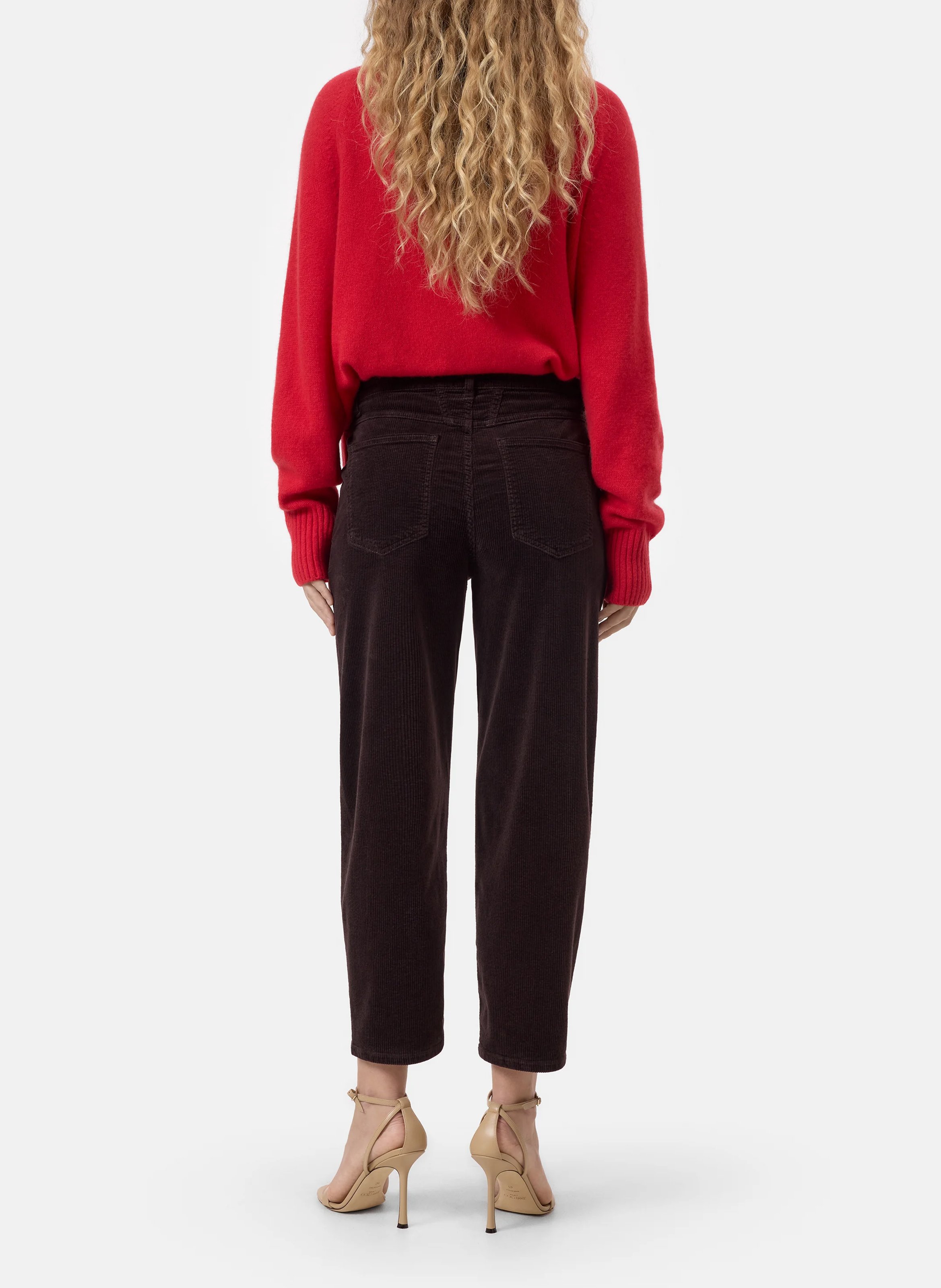 Cotton-blend wide cropped trousers CLOSED Purple