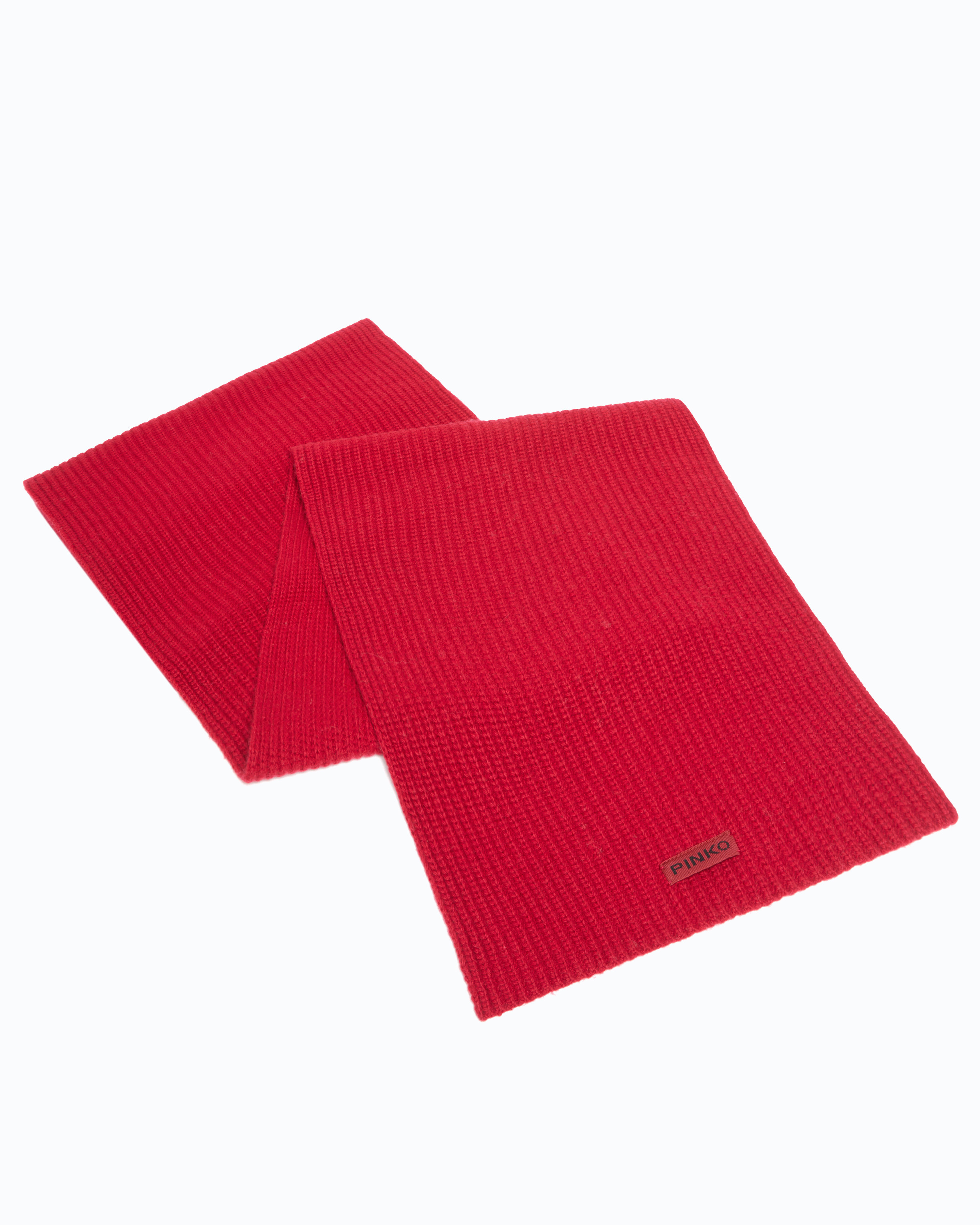 Ribbed wool and cashmere scarf PINKO Red