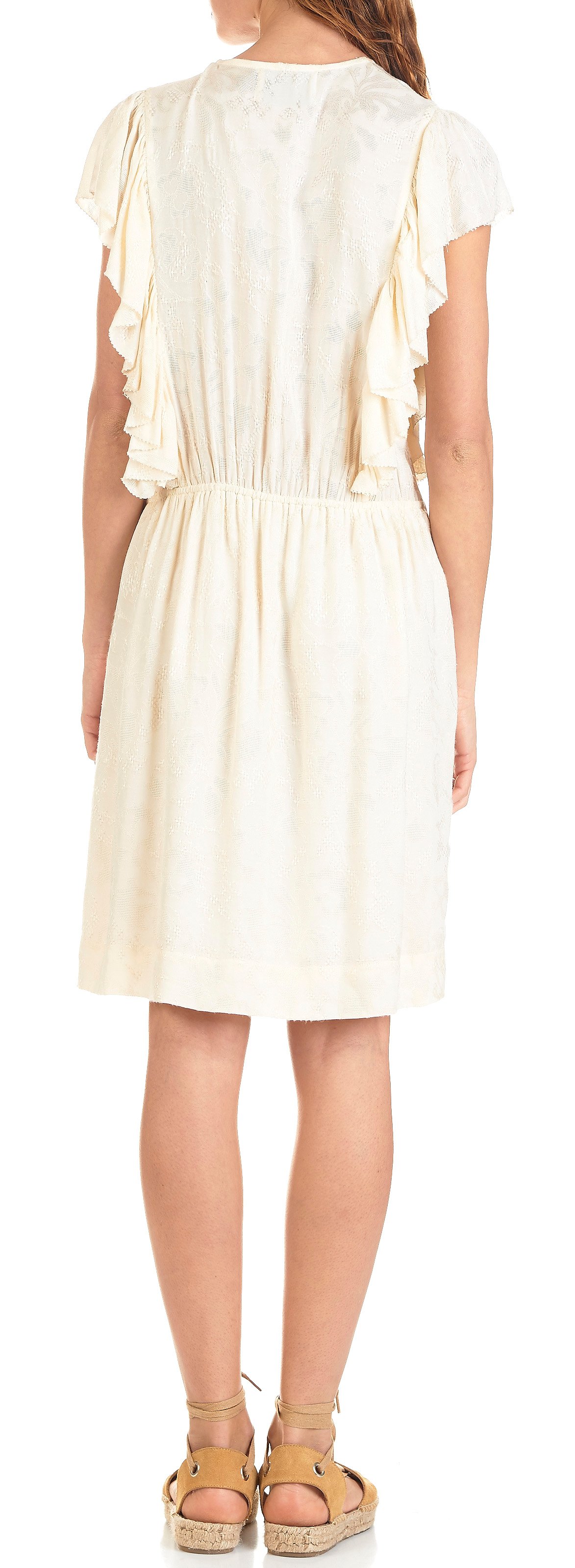 Robe courte décolletée en jacquard SWILDENS Beige