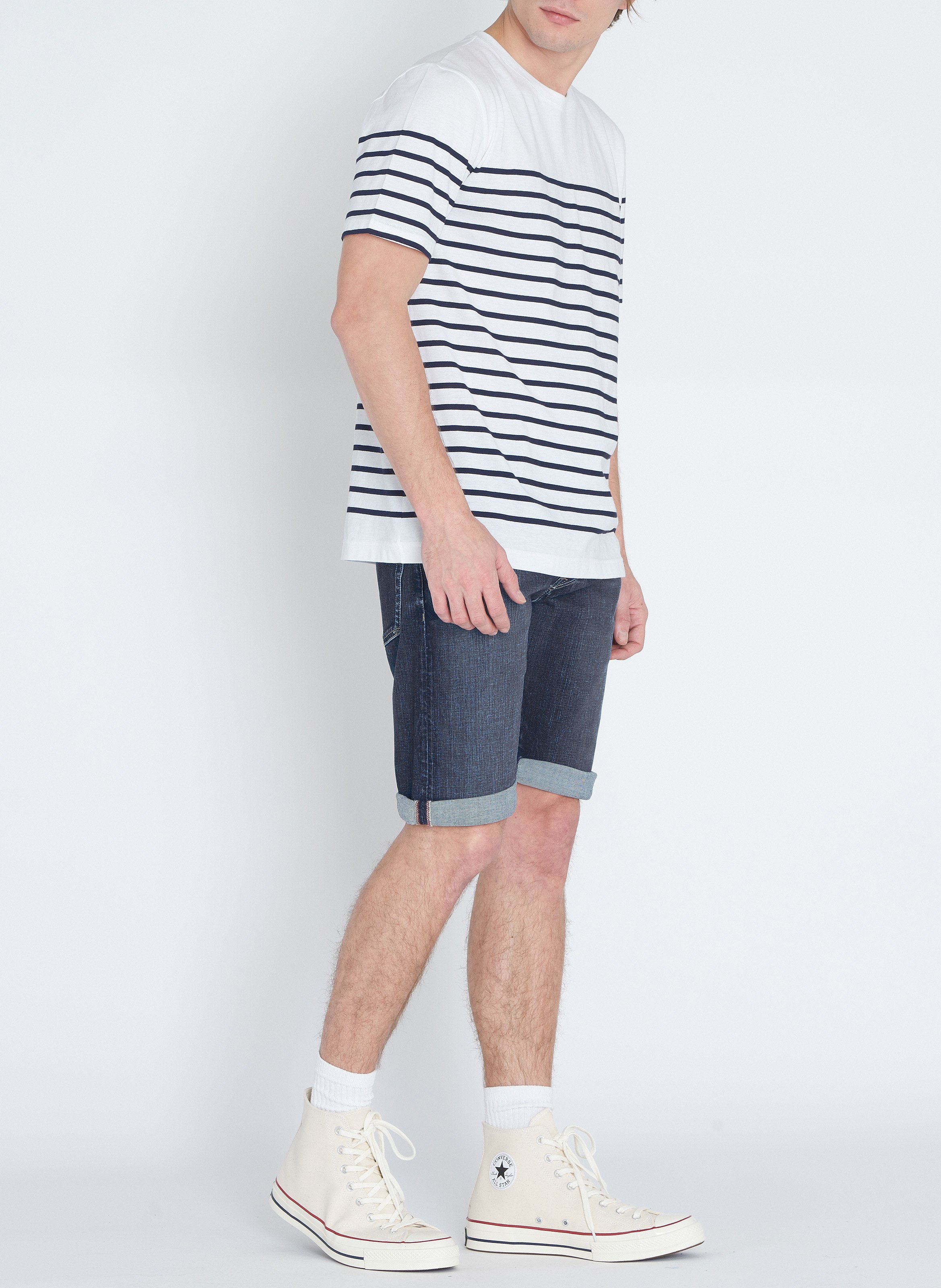 Tee-shirt col rond regular-fit en coton ARMOR LUX Blanc