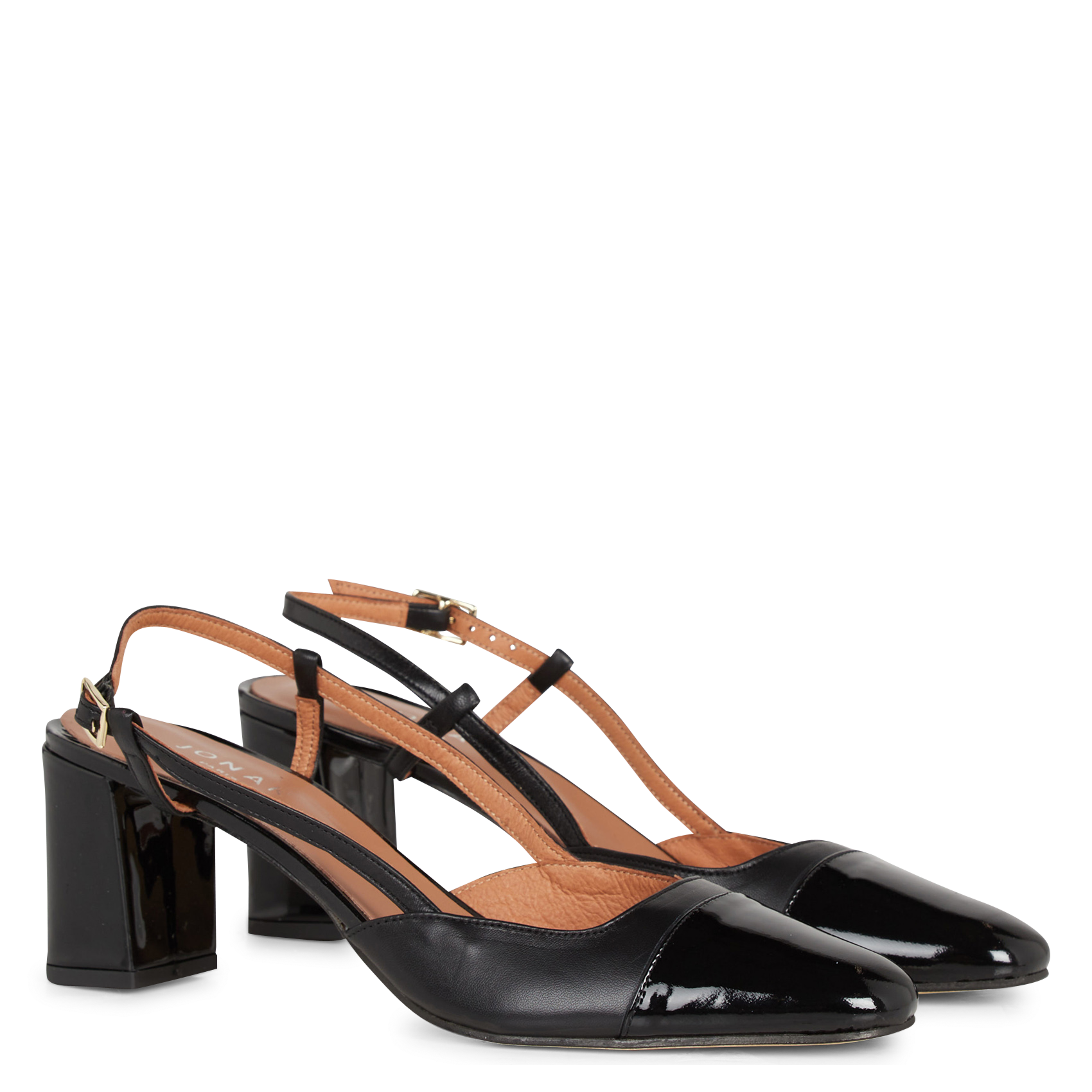 Heeled patent leather Mary Janes JONAK Black