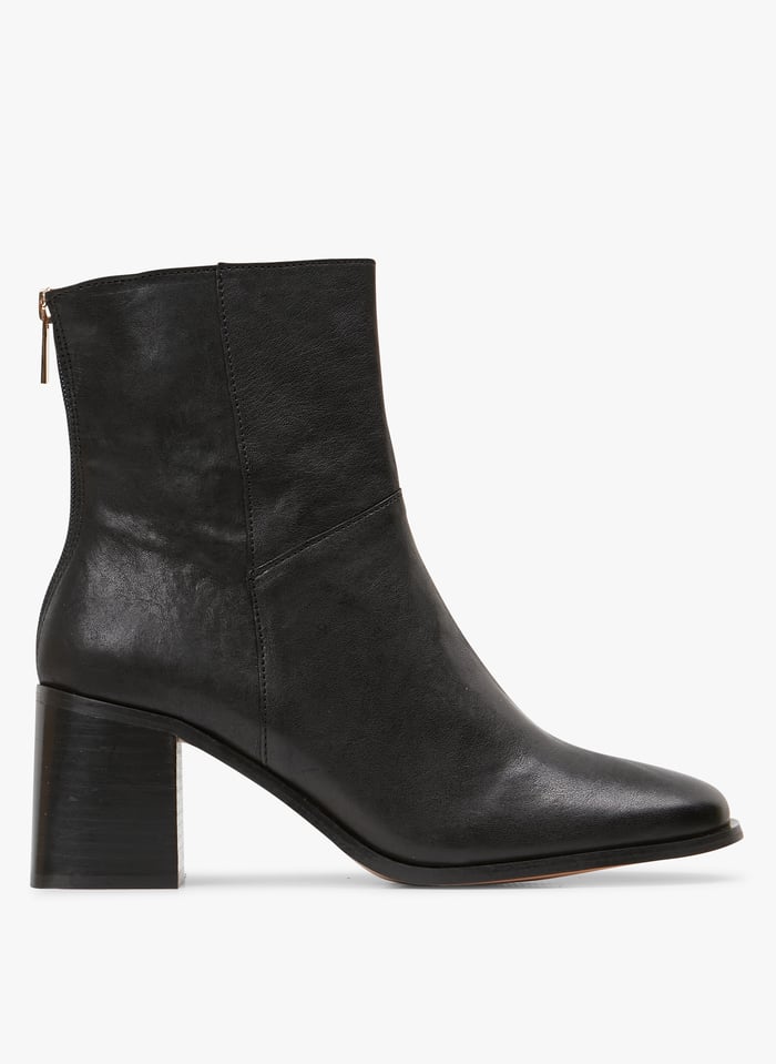 Bottines en cuir Noir