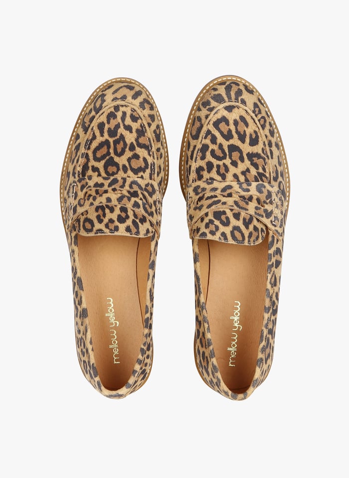 Mocassins l opard en cuir velours Multicolore