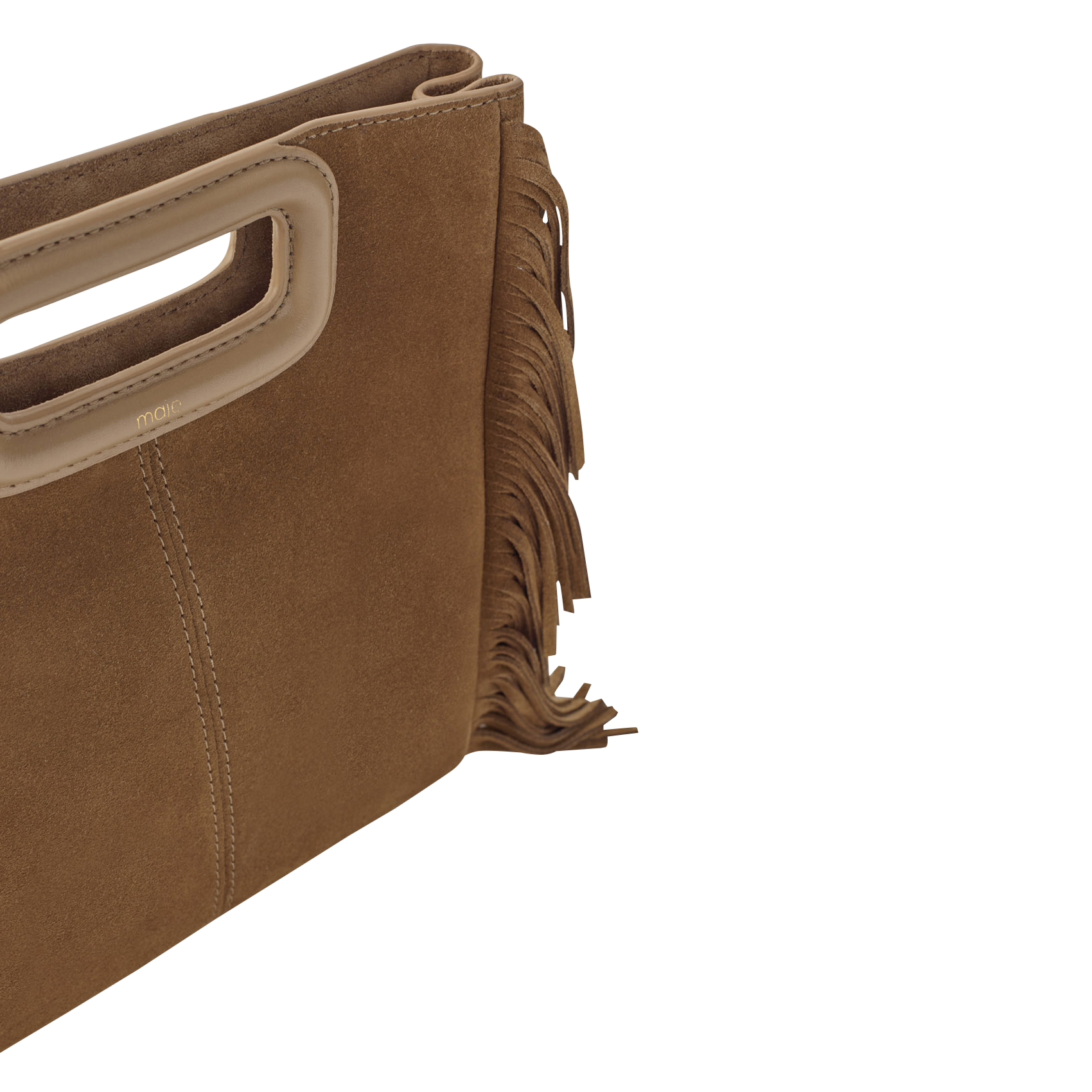 Sac bandoulière à studs en cuir  MAJE Marron