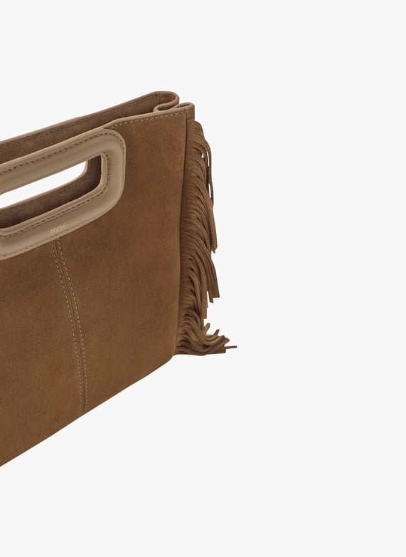 Leder-Umhängetasche mit nieten Camel Maje Damen Place des