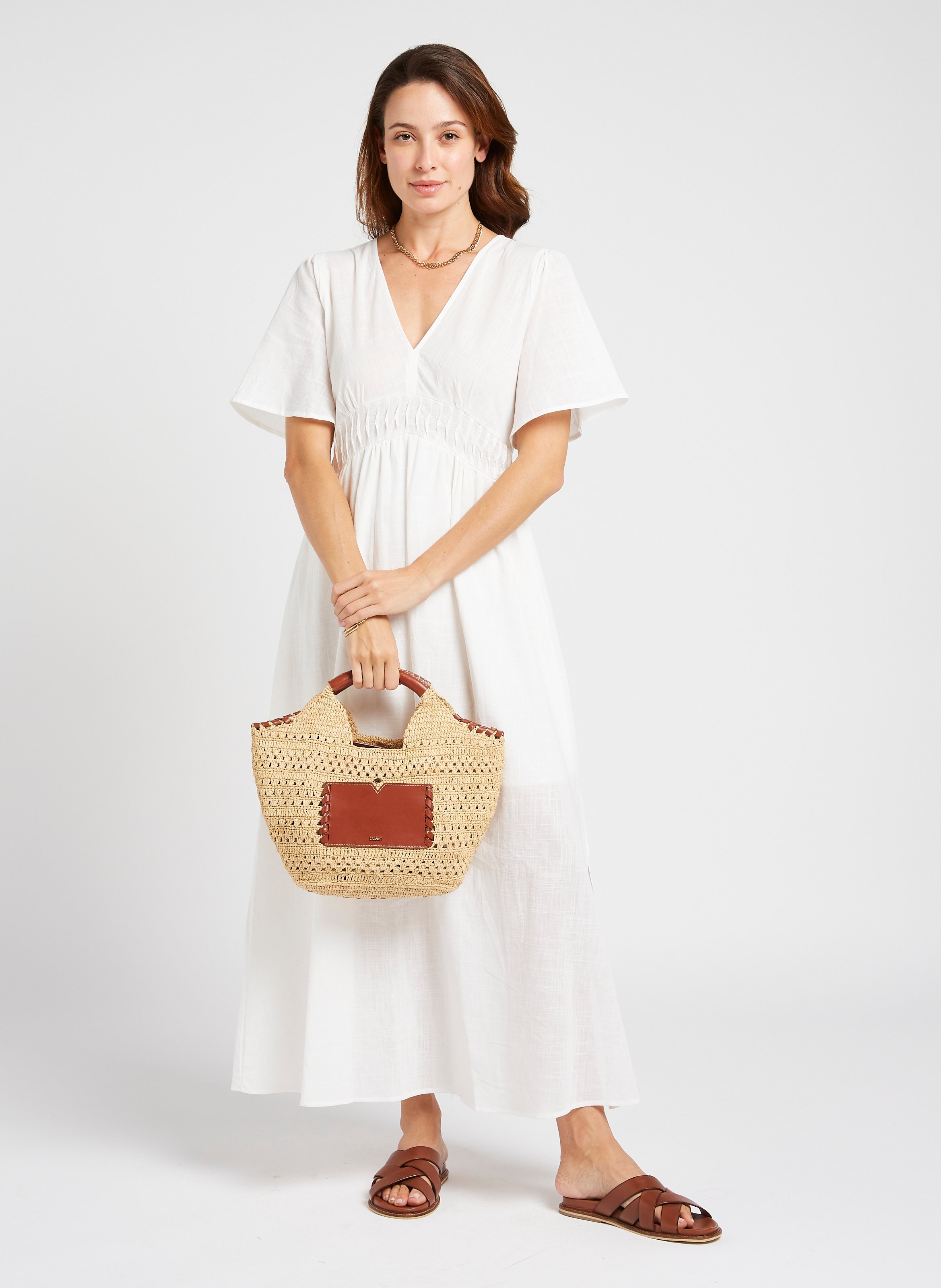 Sac cabas en raphia  BA&SH Marron