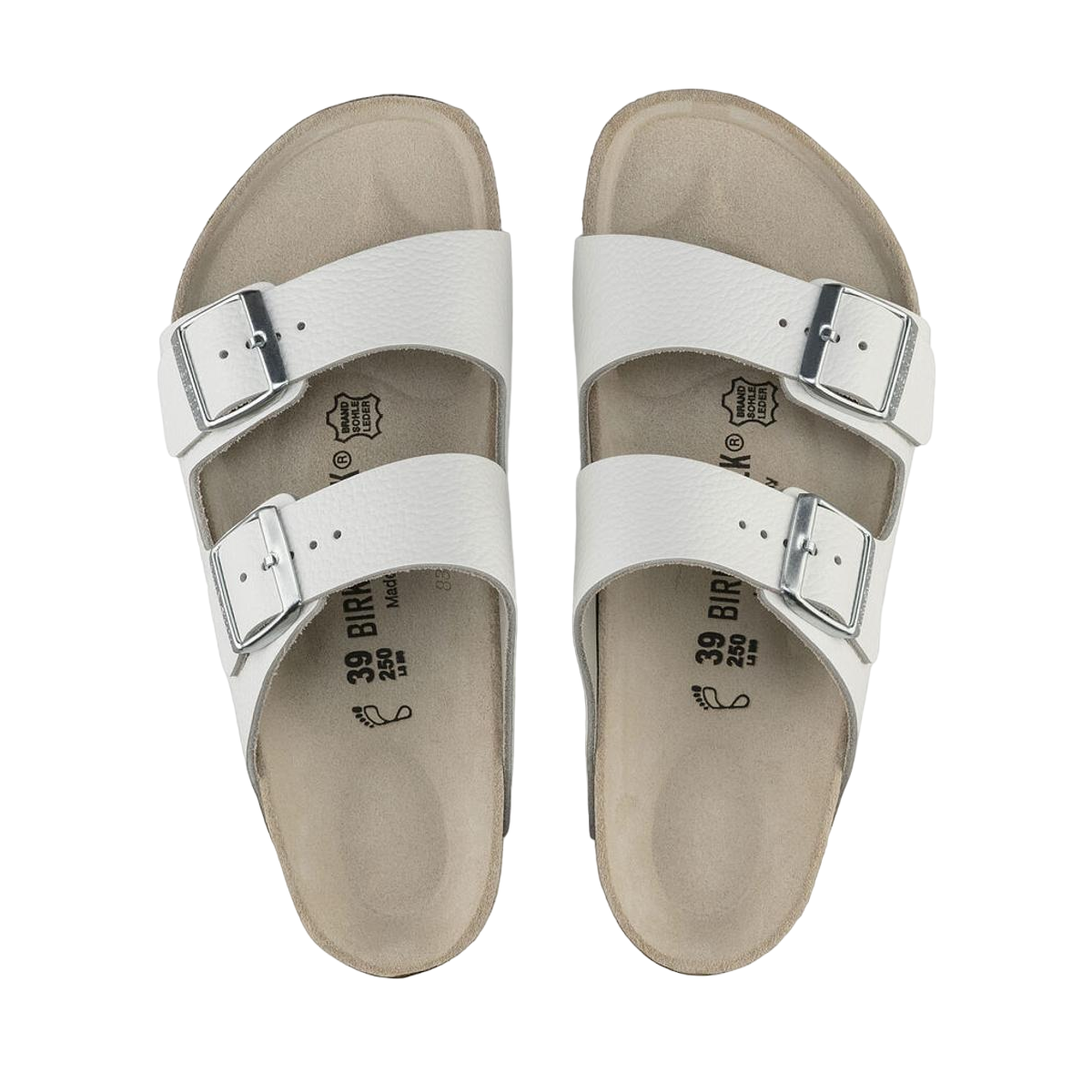 Faux leather sandals BIRKENSTOCK White