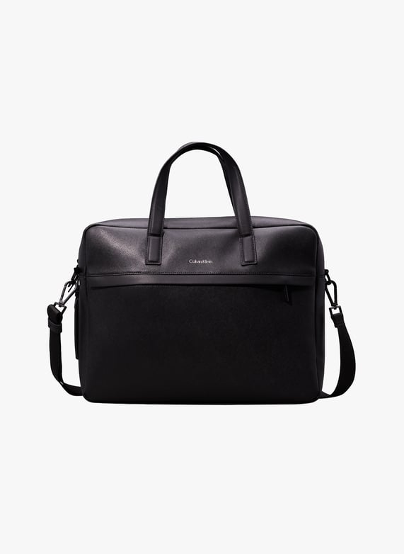 Grained Faux Leather Laptop Bag Ck Black Saffiano Calvin Klein Men K50K511851 BEH CK BLACK SAFFIANO Place des Tendances Europe